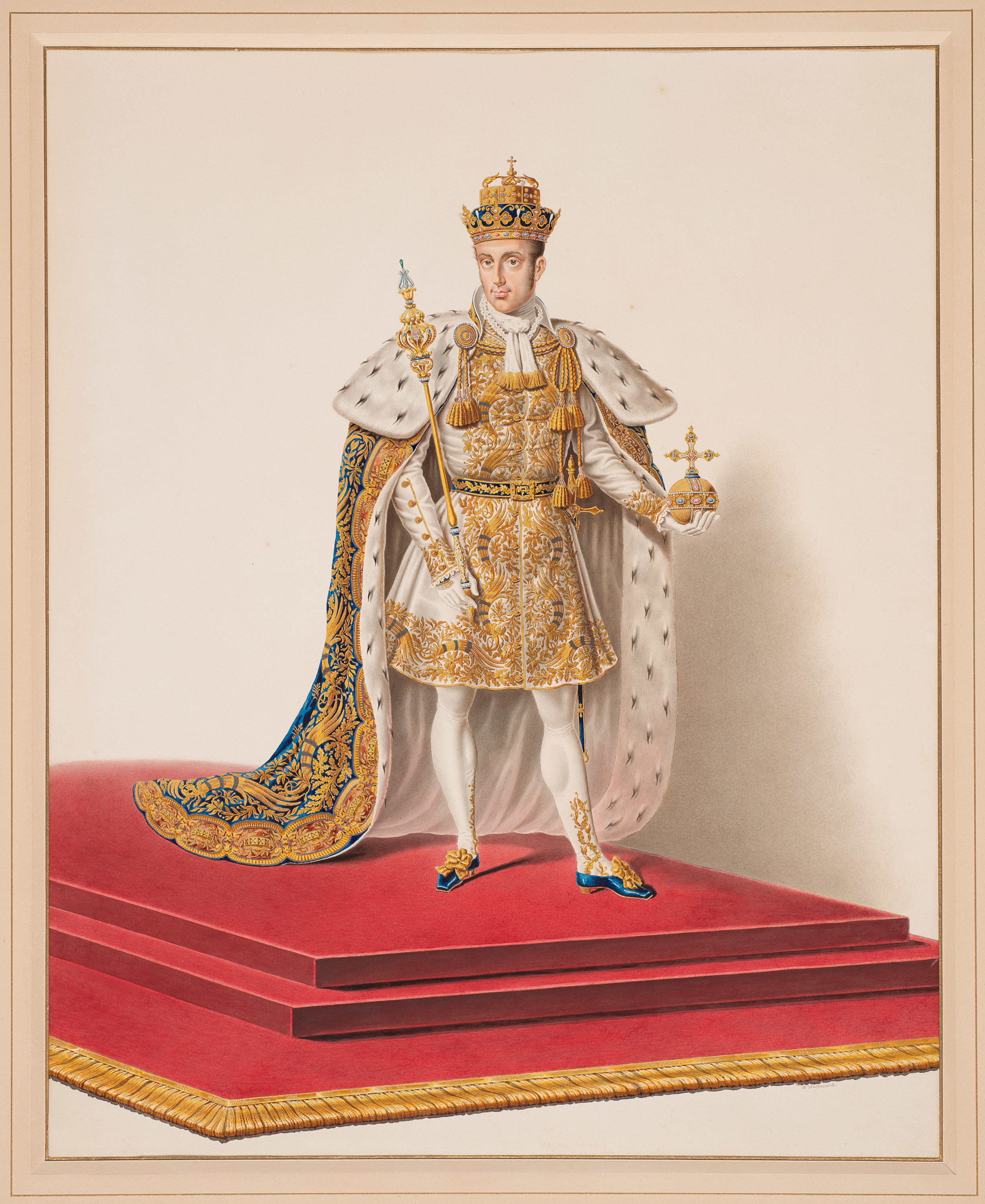 Kaiser Ferdinand I. von Österreich im Lombardo-Venezianischen Krönungsornat von A. Weißenböck