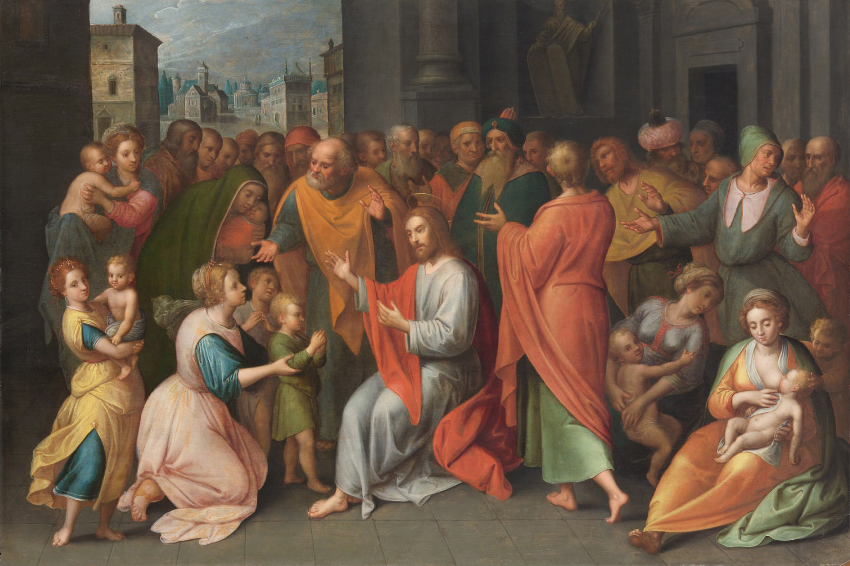 Christus segnet die Kinder von Adam van Noort