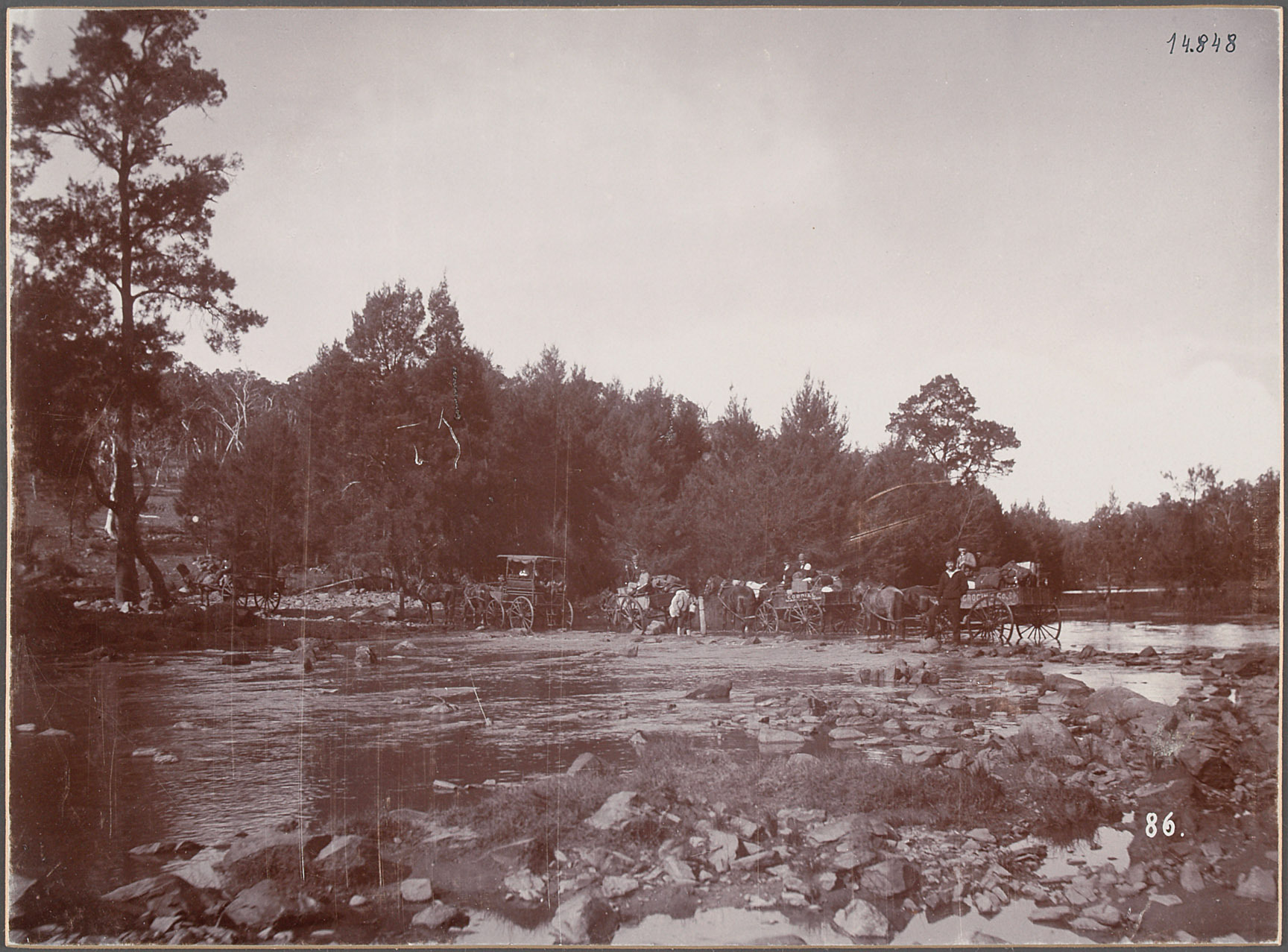 Australien, Durch den Wallendelly River. 25.V.1893 von Eduard Hodek jun.