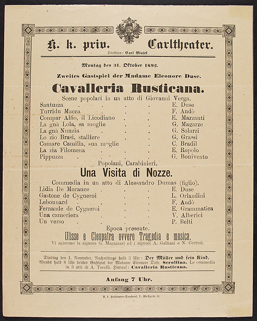 Cavalleria Rusticana von Giovanni Verga