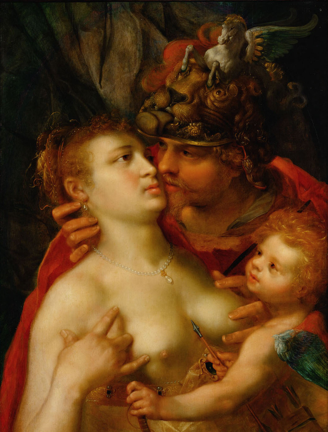 Mars, Venus und Amor, Pieter Isaacsz, 1595-1605