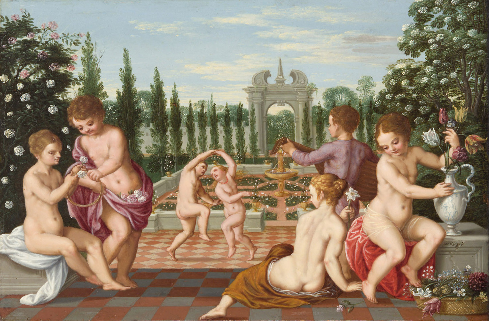 Frühling (Spiel im Garten), Johann König, 1600-1650