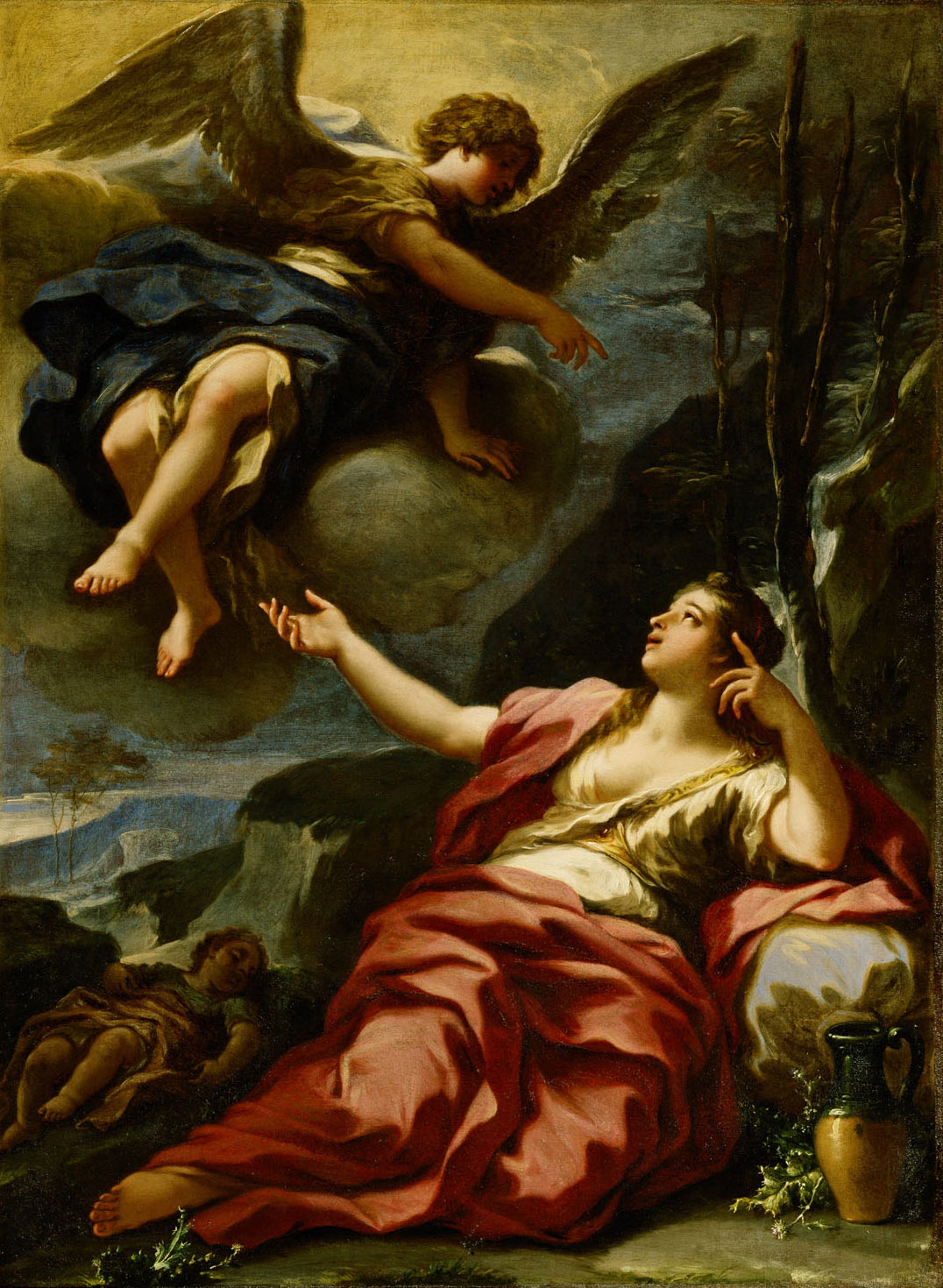 Der Engel erscheint Hagar in der Wüste, Giovan Battista Lama, 1715-1719