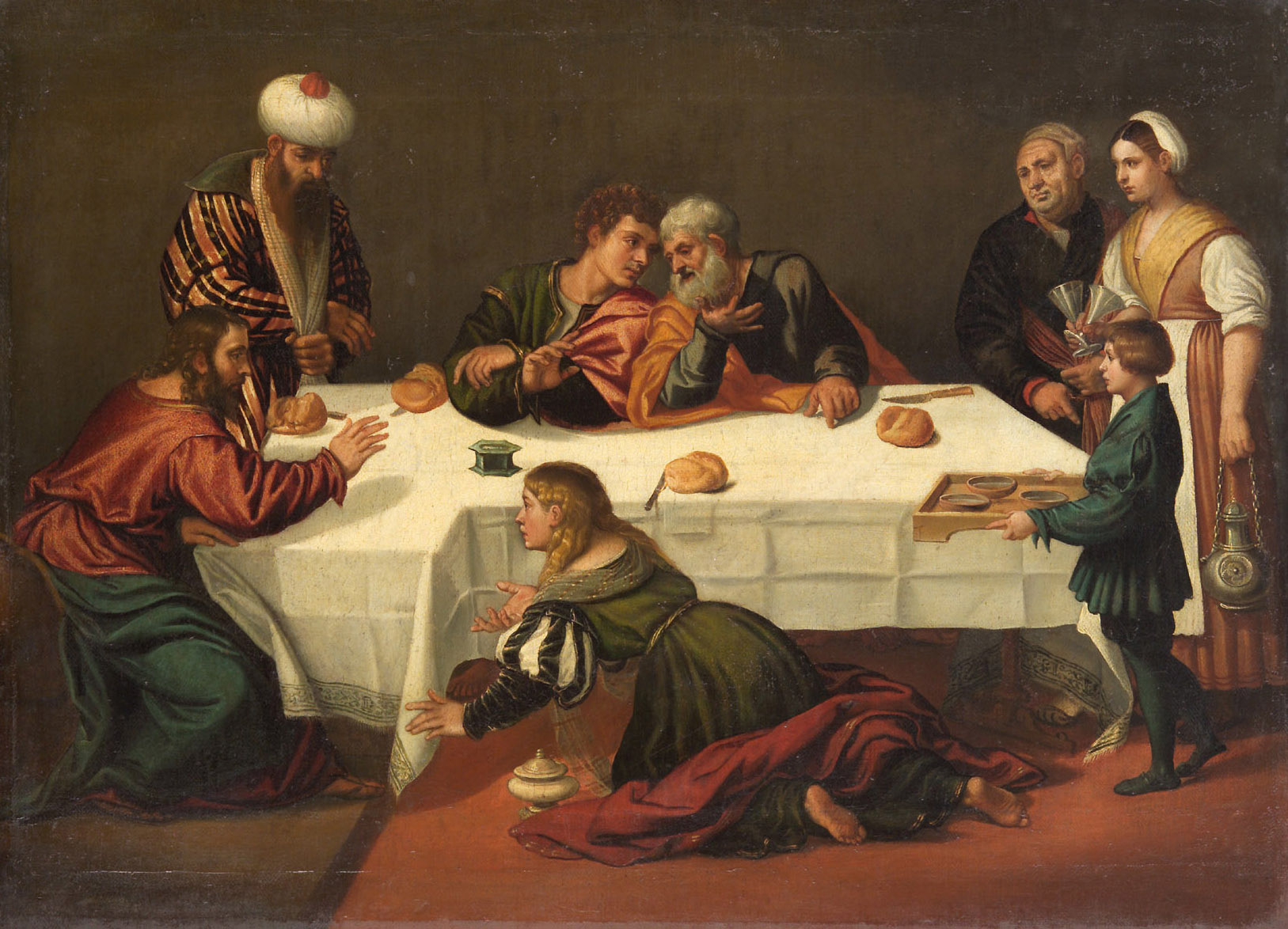 Salbung Christi in Bethanien, Polidoro Lanzani, 1525-1550