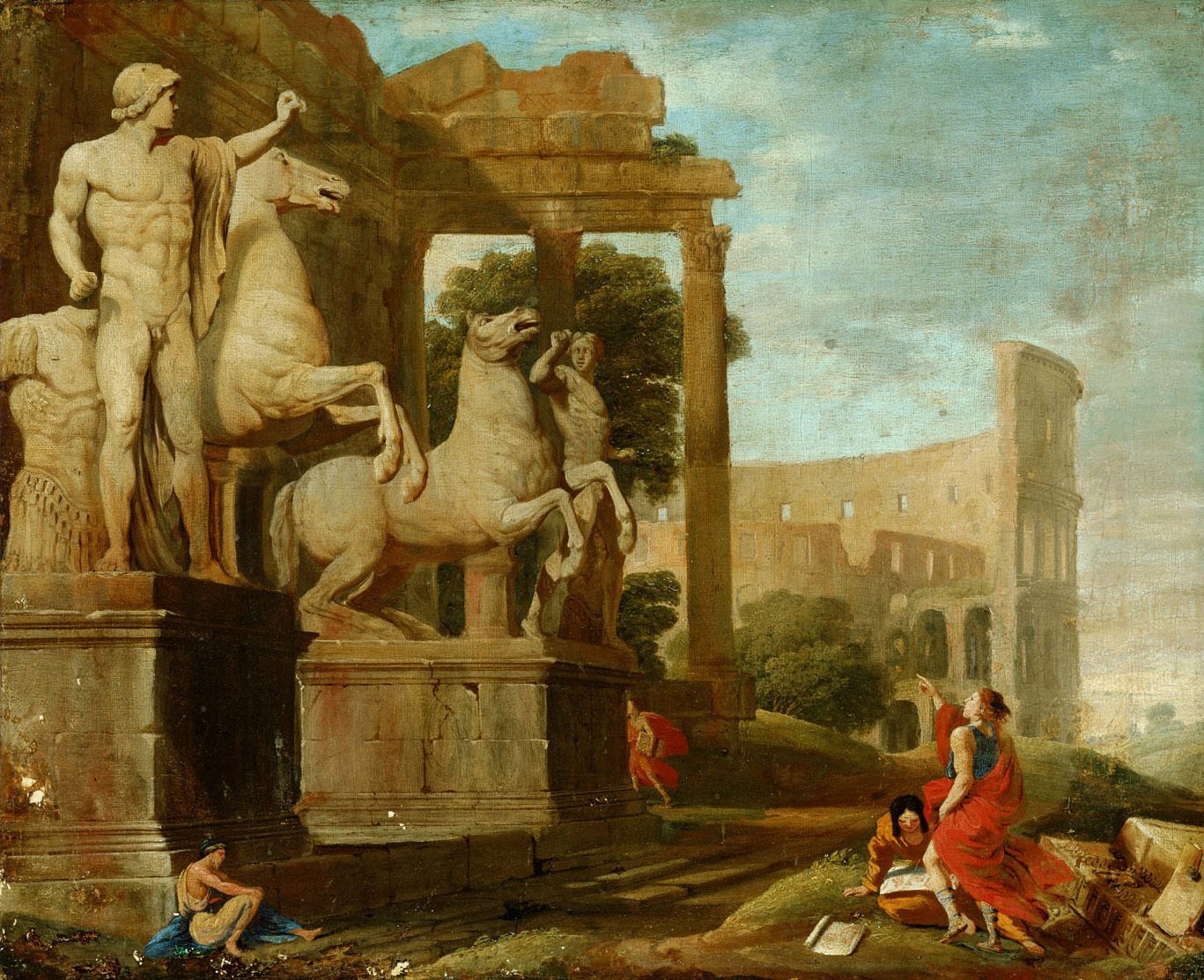 Kunsthistorisches Museum Ruinenlandschaft mit Dioskuren und Kolosseum