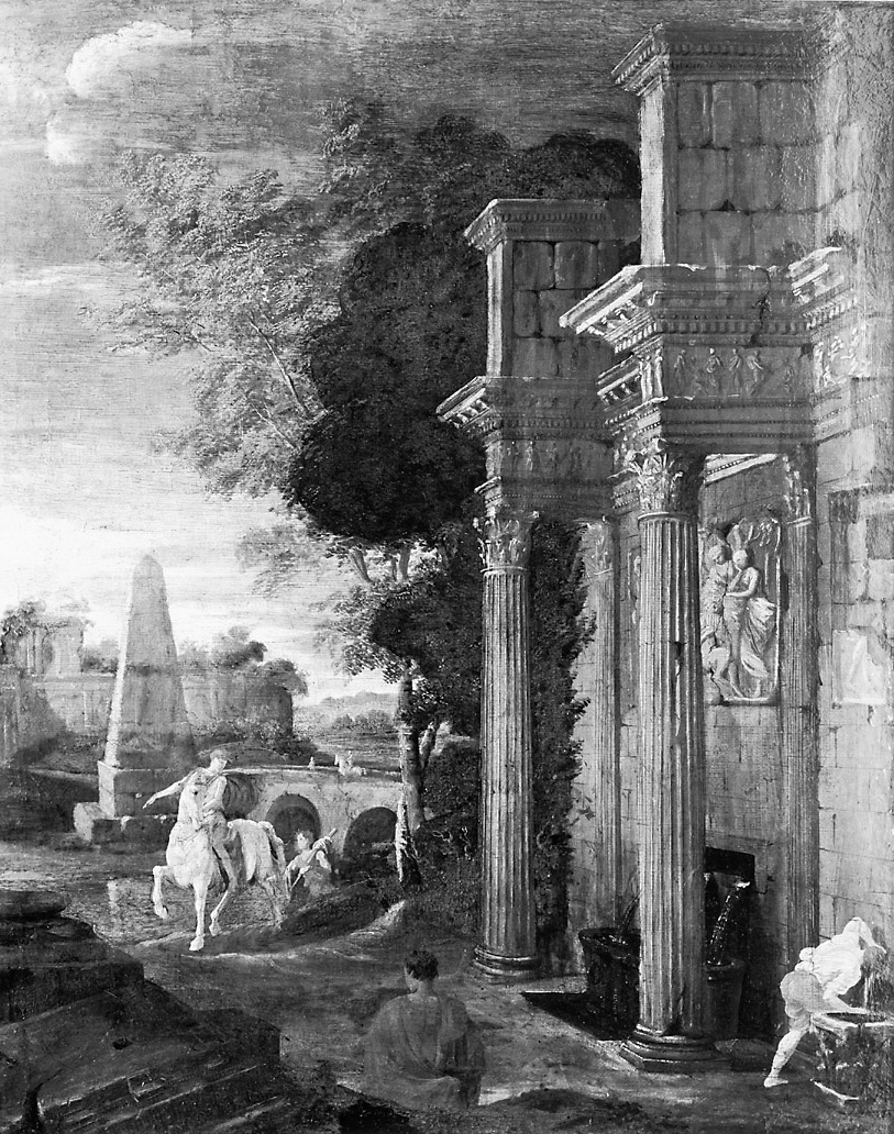 Ruinenlandschaft mit Reiter, Jean Lemaire, 1640-1660