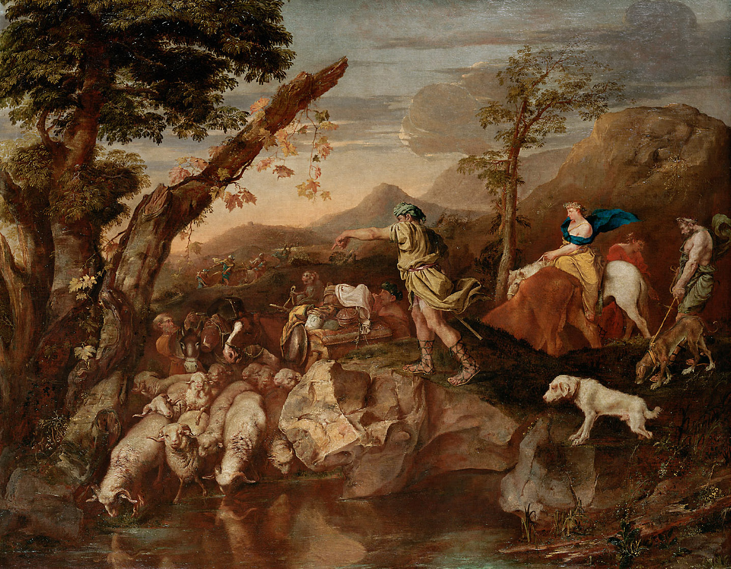 Auszug Jakobs nach Kanaan, Andrea di Leone, 1633-1637