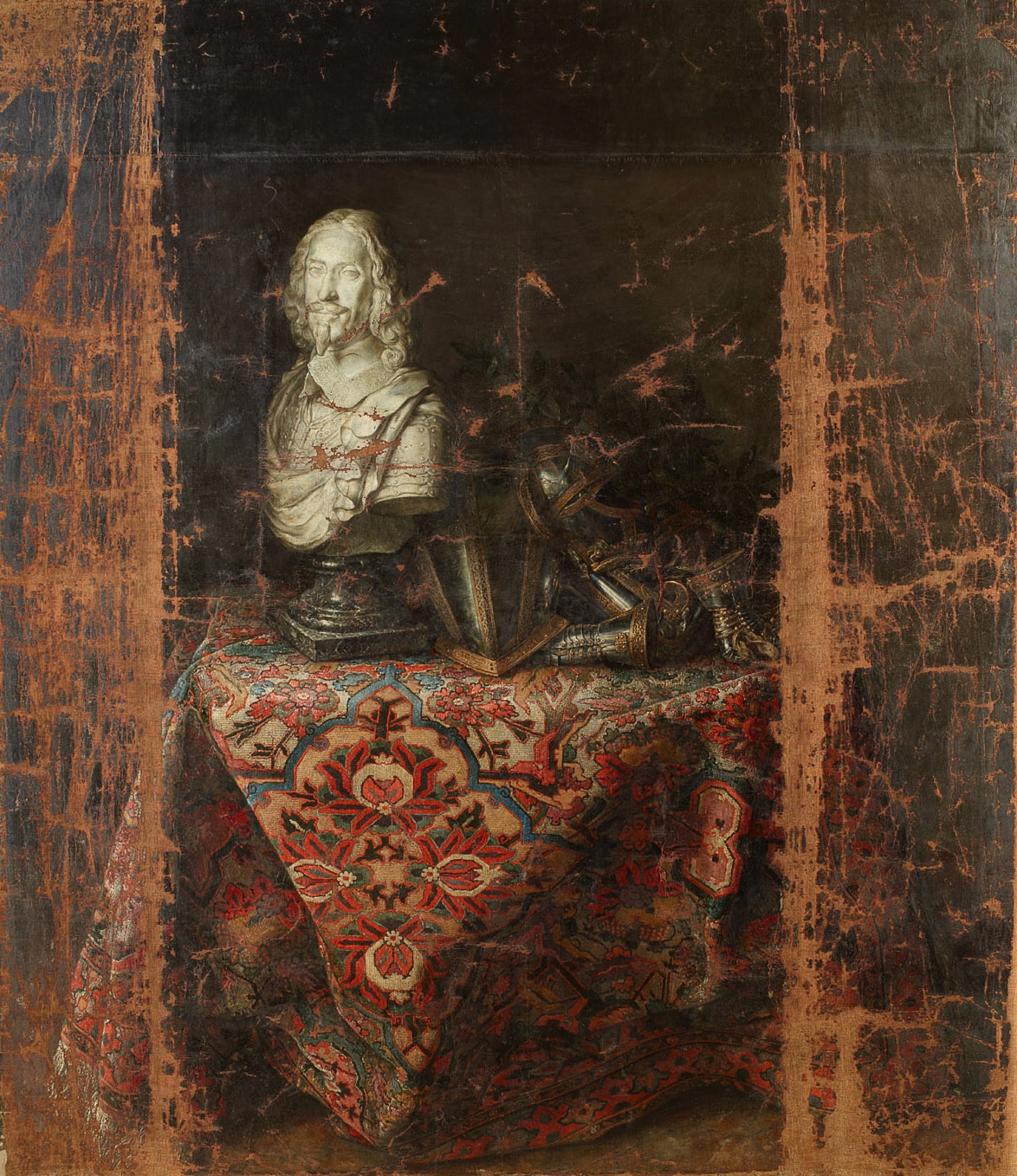 Stillleben mit Büste Erzherzog Leopold Wilhelms, Gottfried Libalt, 1660