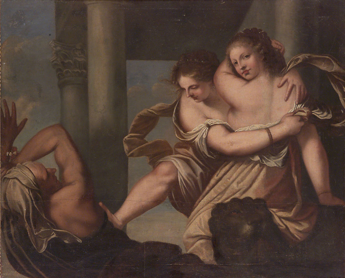 Allegorie (Eine junge Frau umfängt eine andere und stößt mit dem Fuß eine alte Frau von sich), Pietro Liberi, 1680-1700