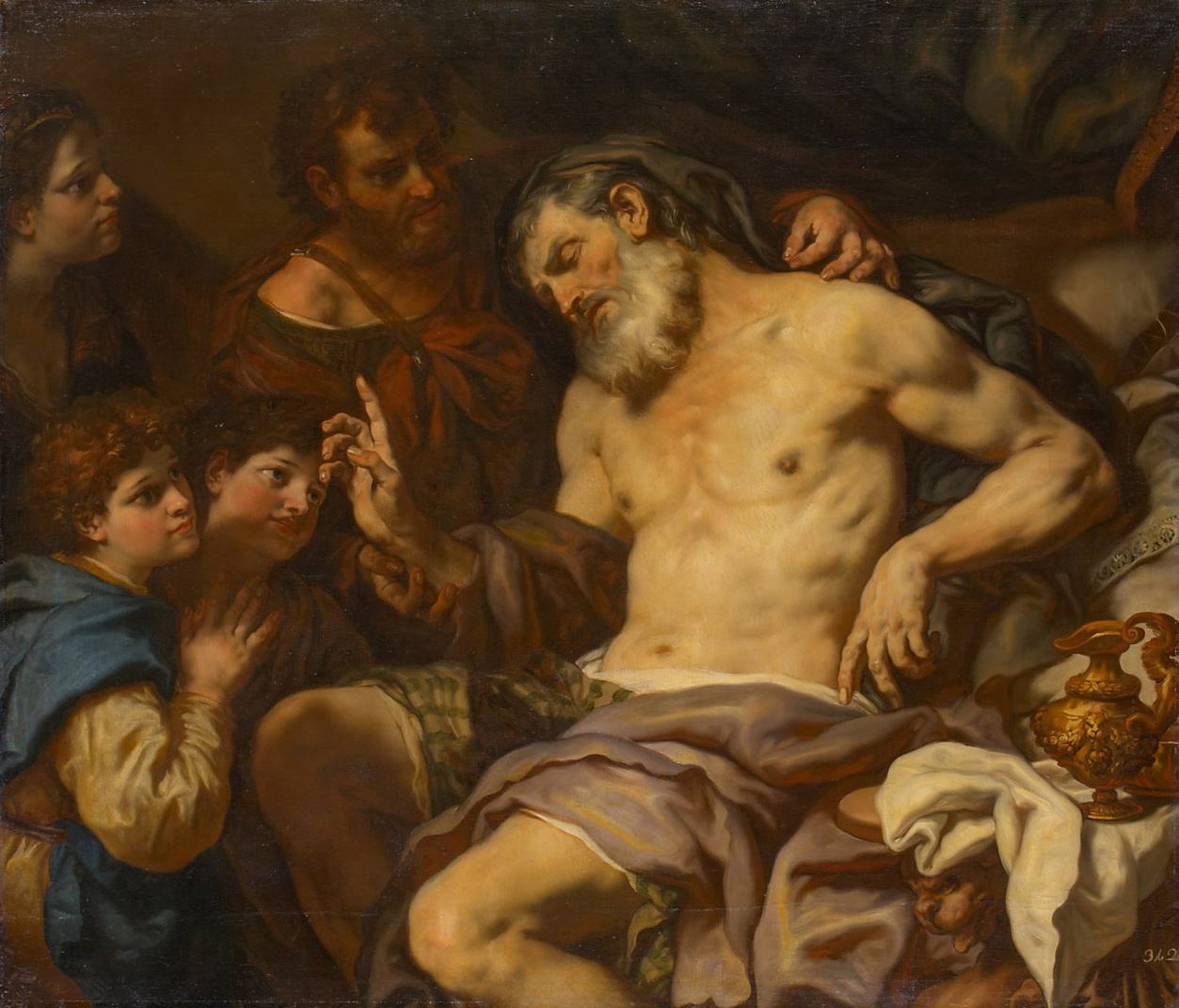 Jakob segnet Ephraim und Manasse, Johann Carl Loth, 1690-1694
