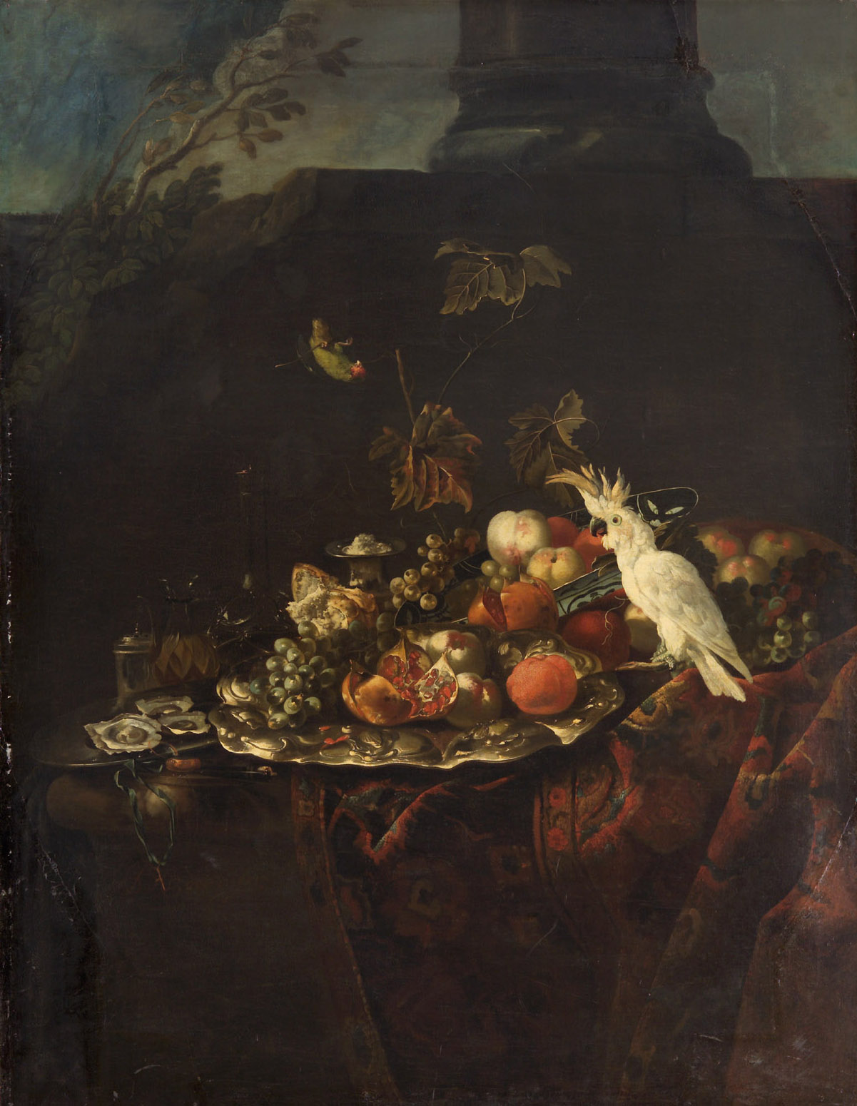 Stillleben mit Kakadu, Barent van der Meer, 1689