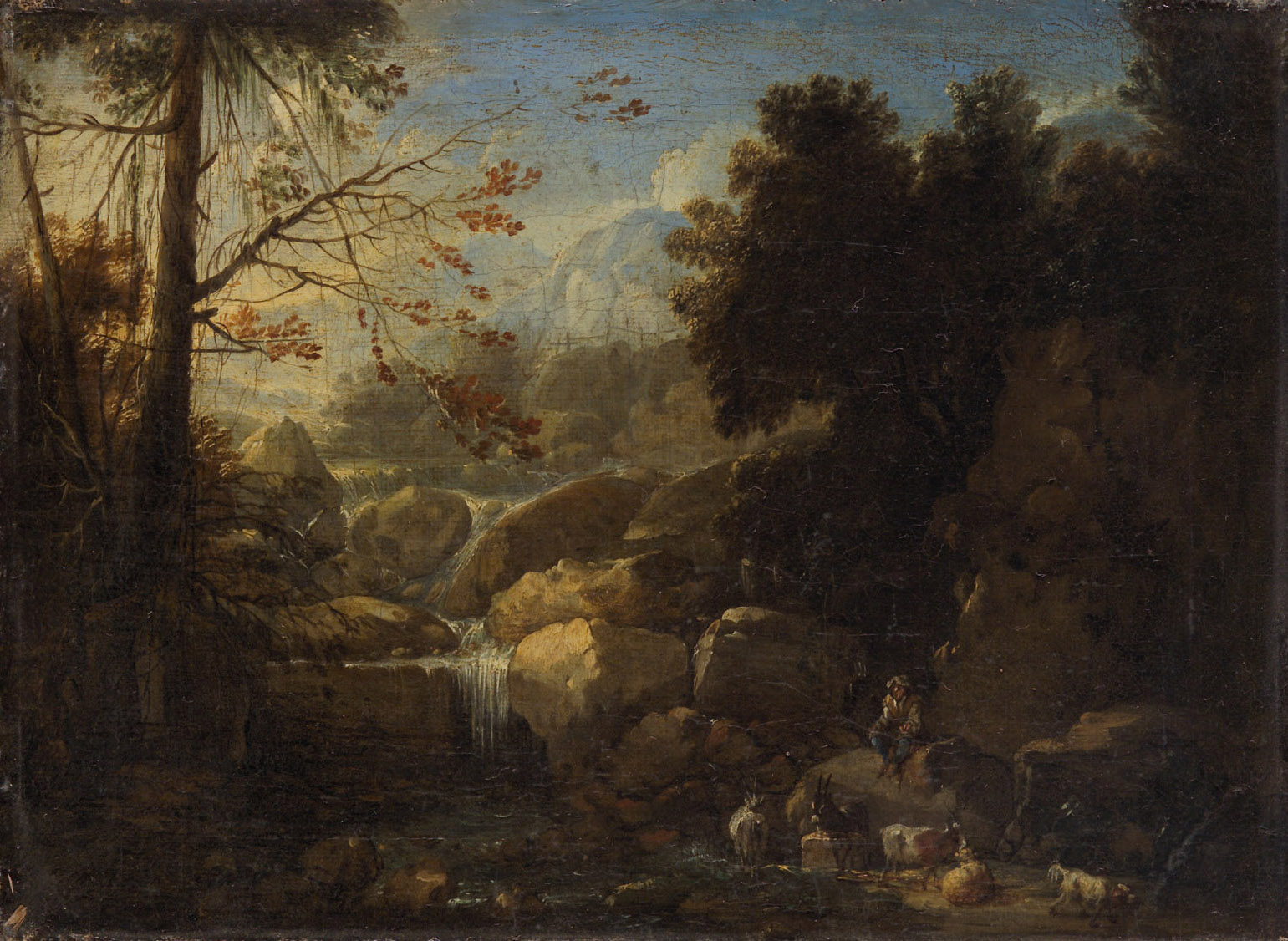 Landschaft mit Gebirgsbach, Felix Meyer, 1700-1710