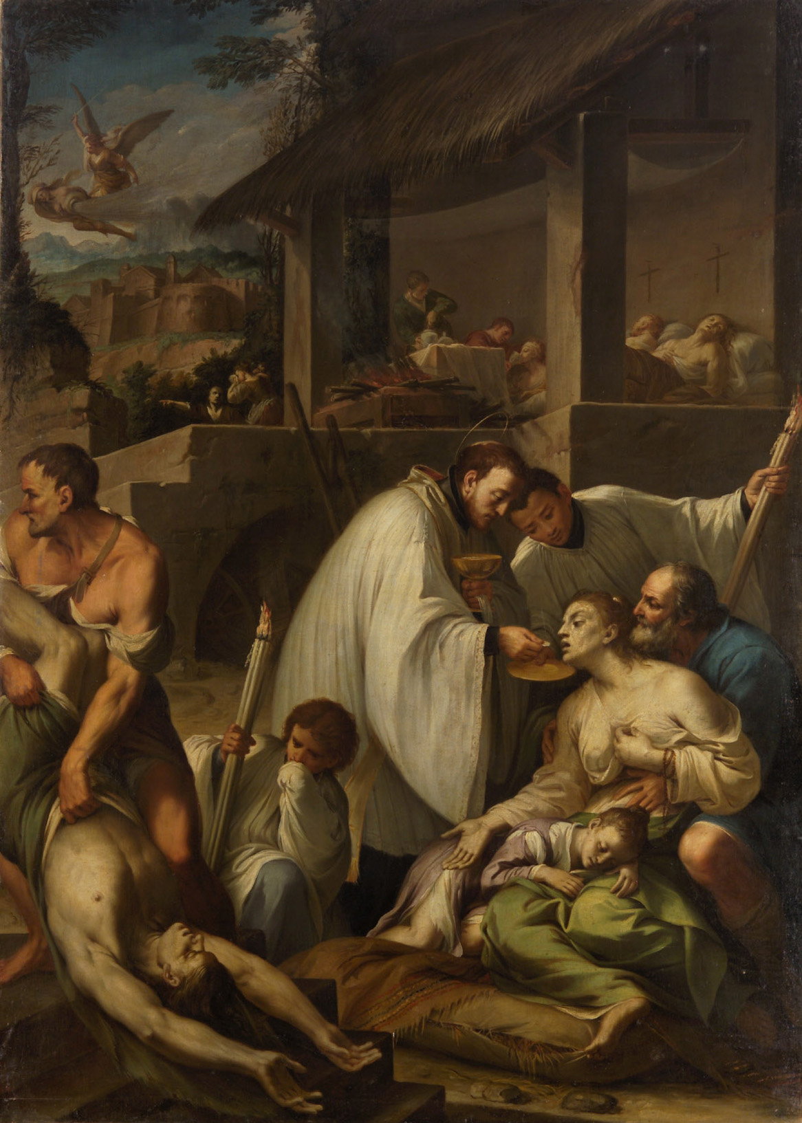 Jean François Régis bei den Pestkranken, Domenico Maria Muratori, 1720-1740