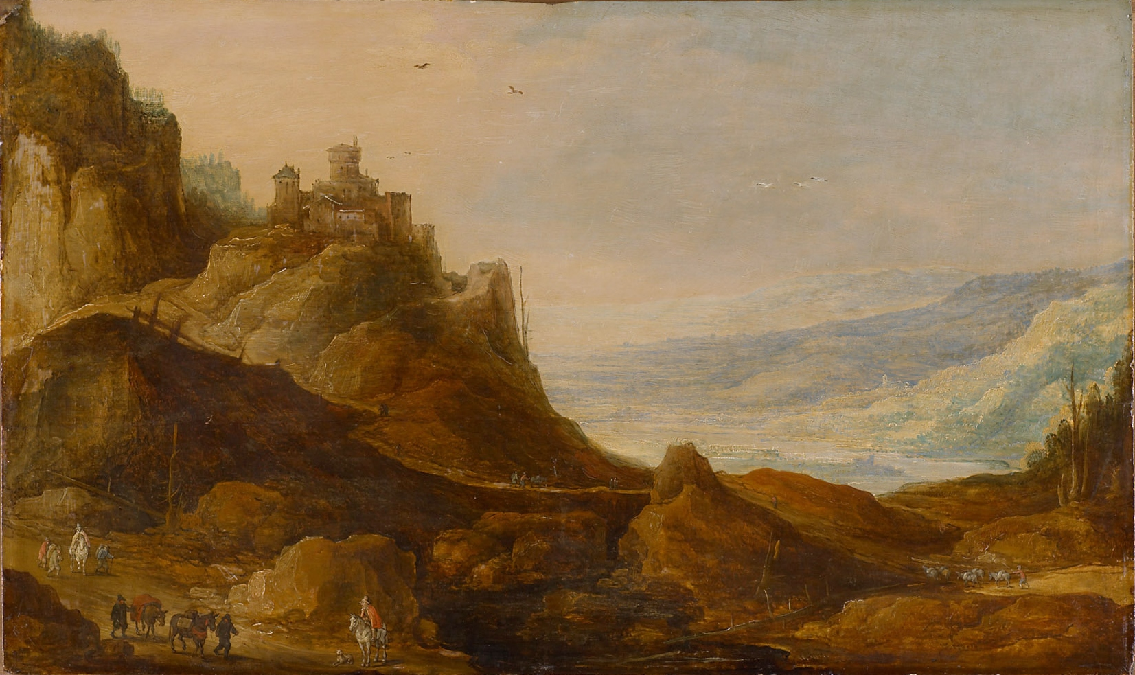 Gebirgslandschaft mit Burg, Joos de Momper d. J., 1600-1610