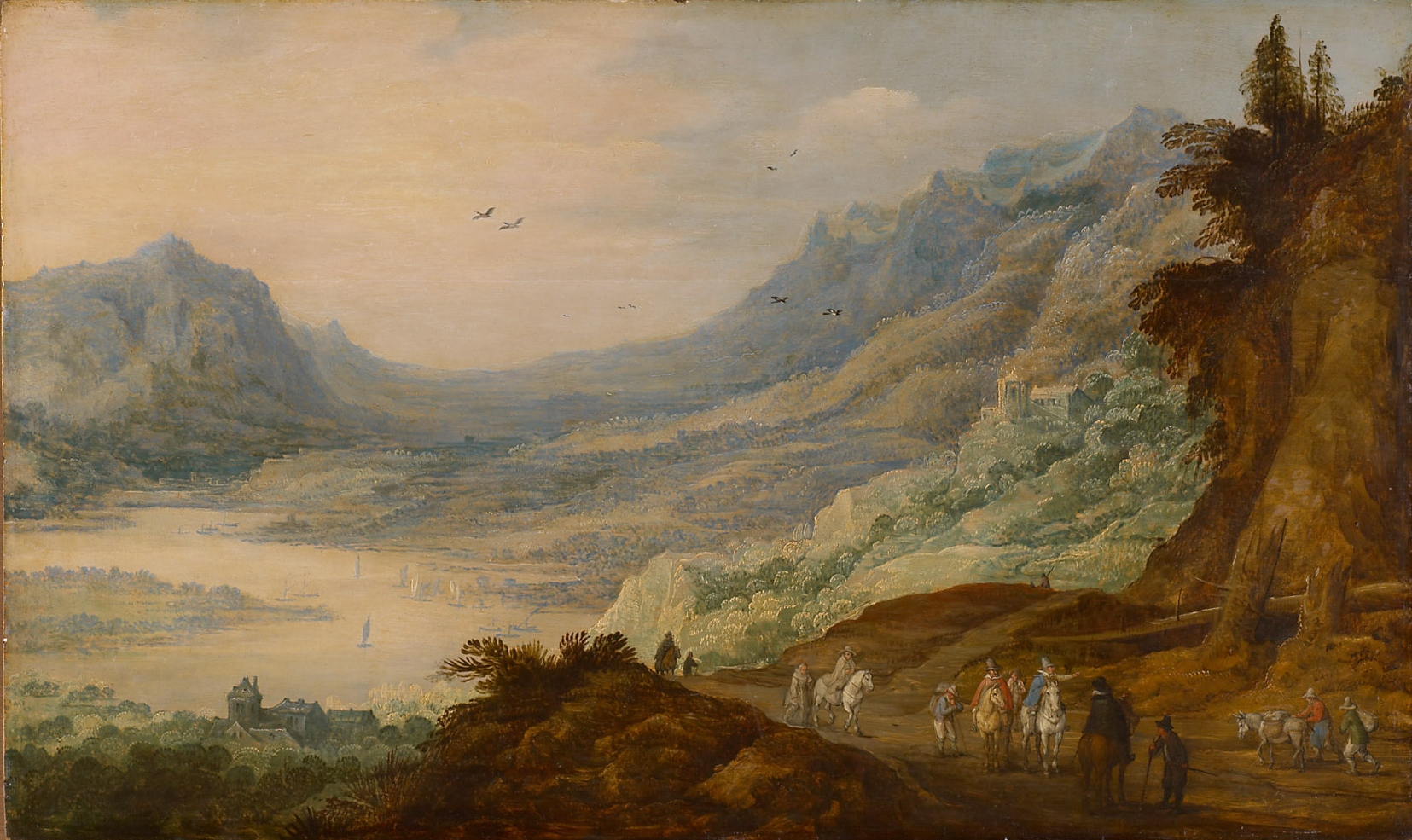 Gebirgslandschaft mit Flußtal, Joos de Momper d. J., 1600-1610