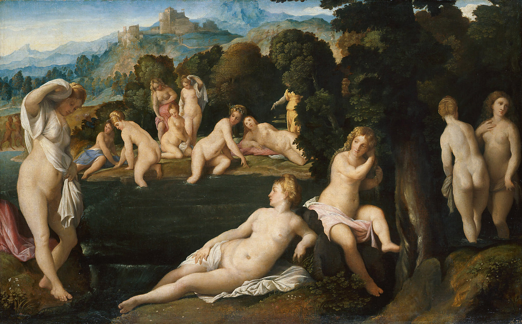 Badende Nymphen, Jacopo Negretti, gen. Palma il Vecchio, 1525-1528
