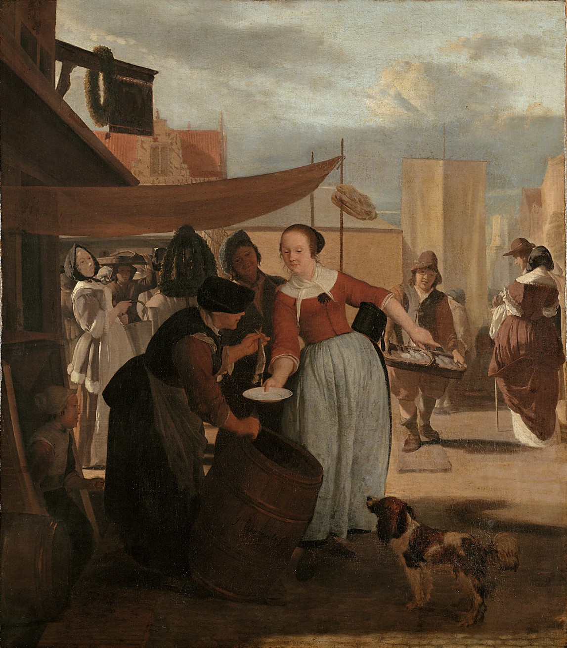 Fischmarkt, Jacob Ochtervelt, 1668-1669