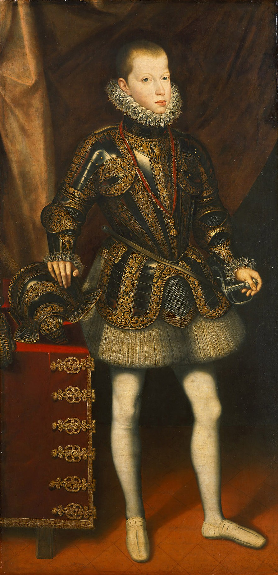 Infant Philipp in einem Harnisch, Juan Pantoja de la Cruz, 1590-1592