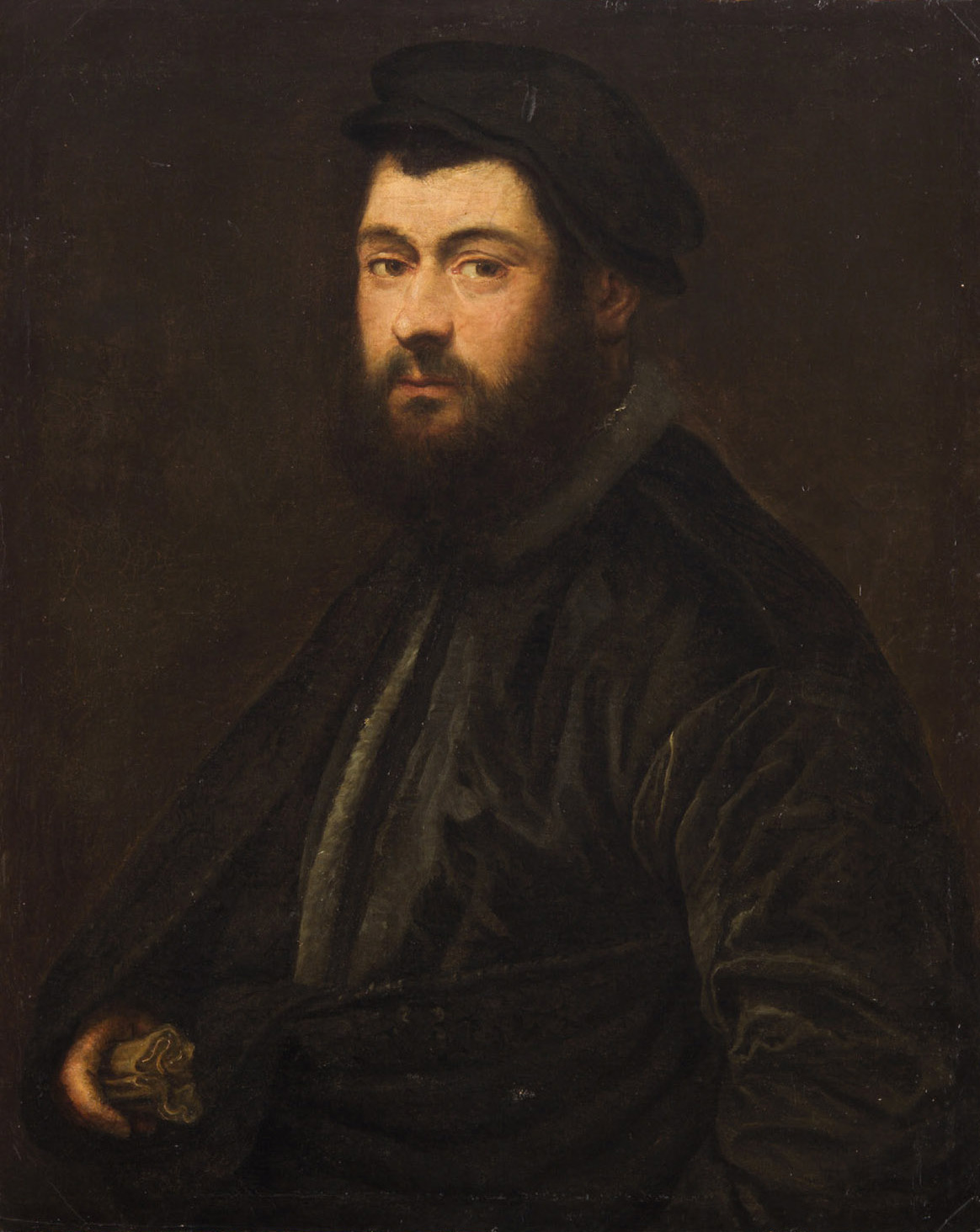 Bildnis eines bärtigen Mannes mit Barett, Jacopo Robusti, gen. Tintoretto, 1570-1580