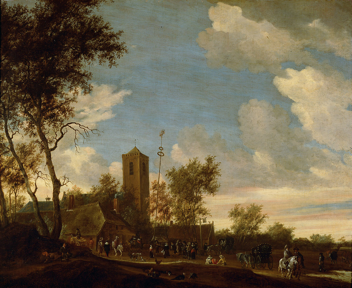 Fest unter dem Maibaum, Salomon van Ruysdael, 1655