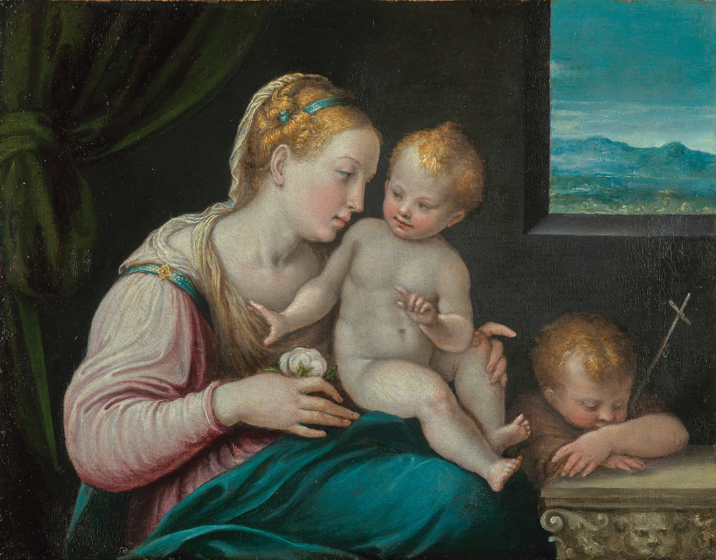 Maria mit Kind und Johannesknaben, Orazio Samacchini, 1535-1565