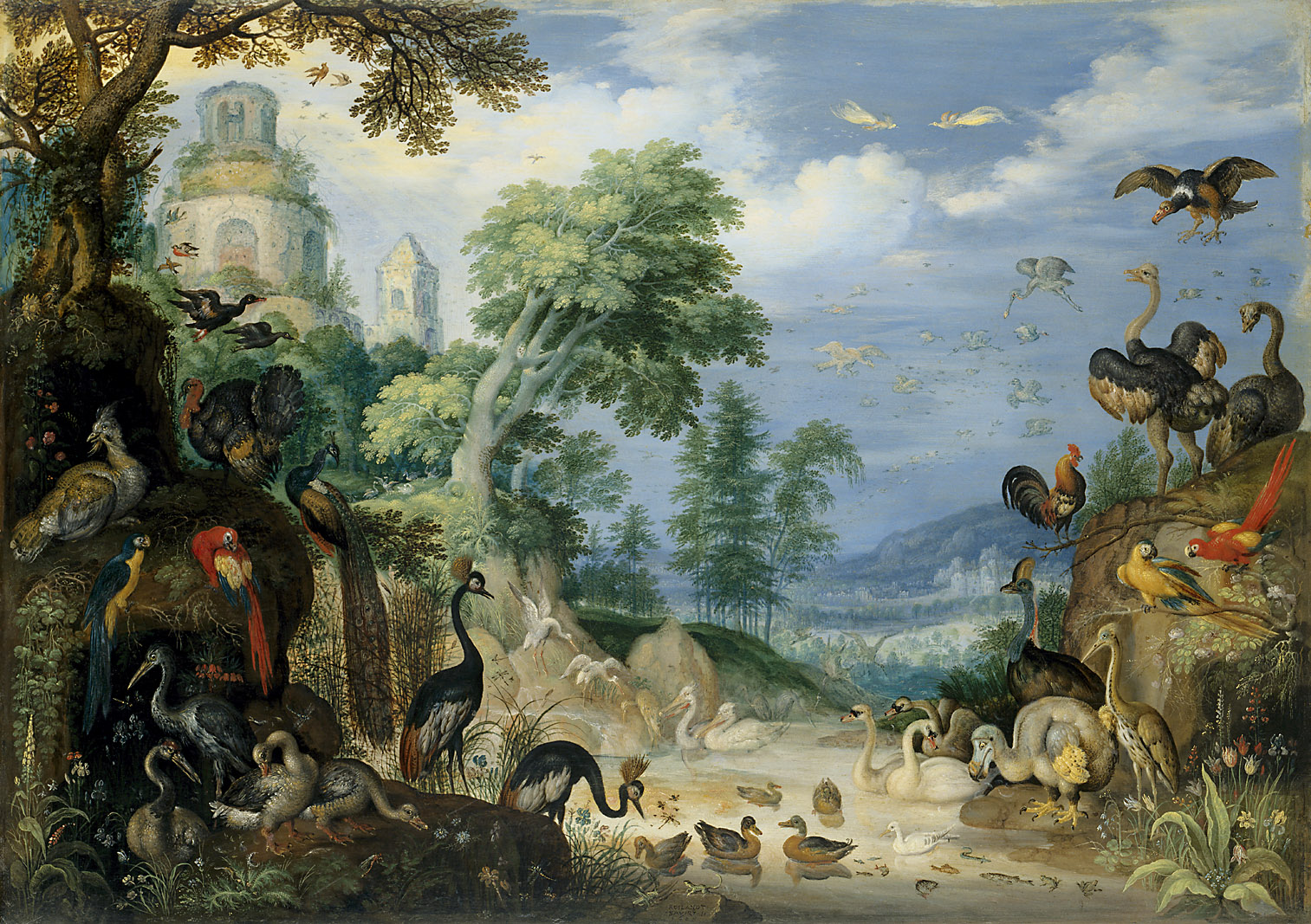 Landschaft mit Vögeln, Roelant Savery, 1628