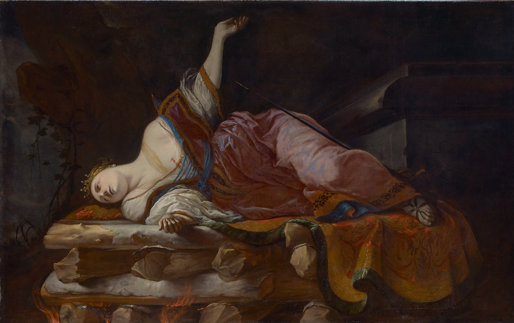 Dido auf dem Scheiterhaufen, Johann Heinrich Schönfeld, 1653-1657