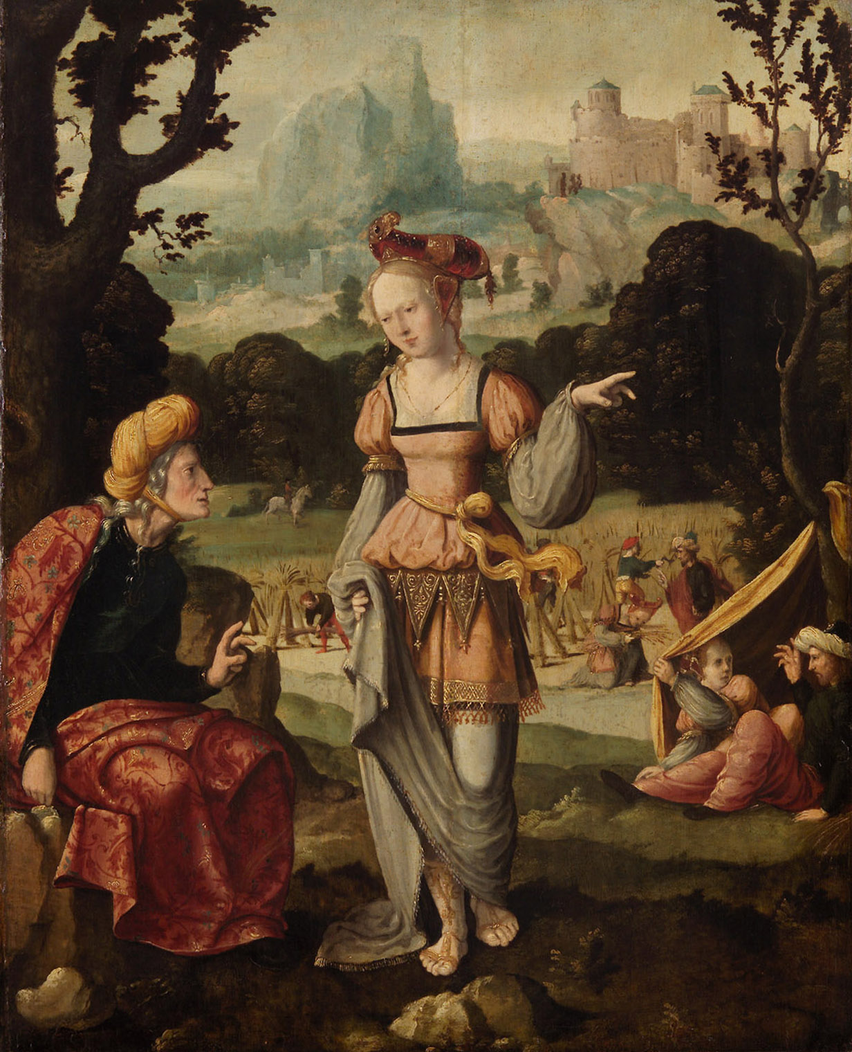 Ruth und Naemi auf dem Acker des Boas, Ян ван Скорел, 1530-1540