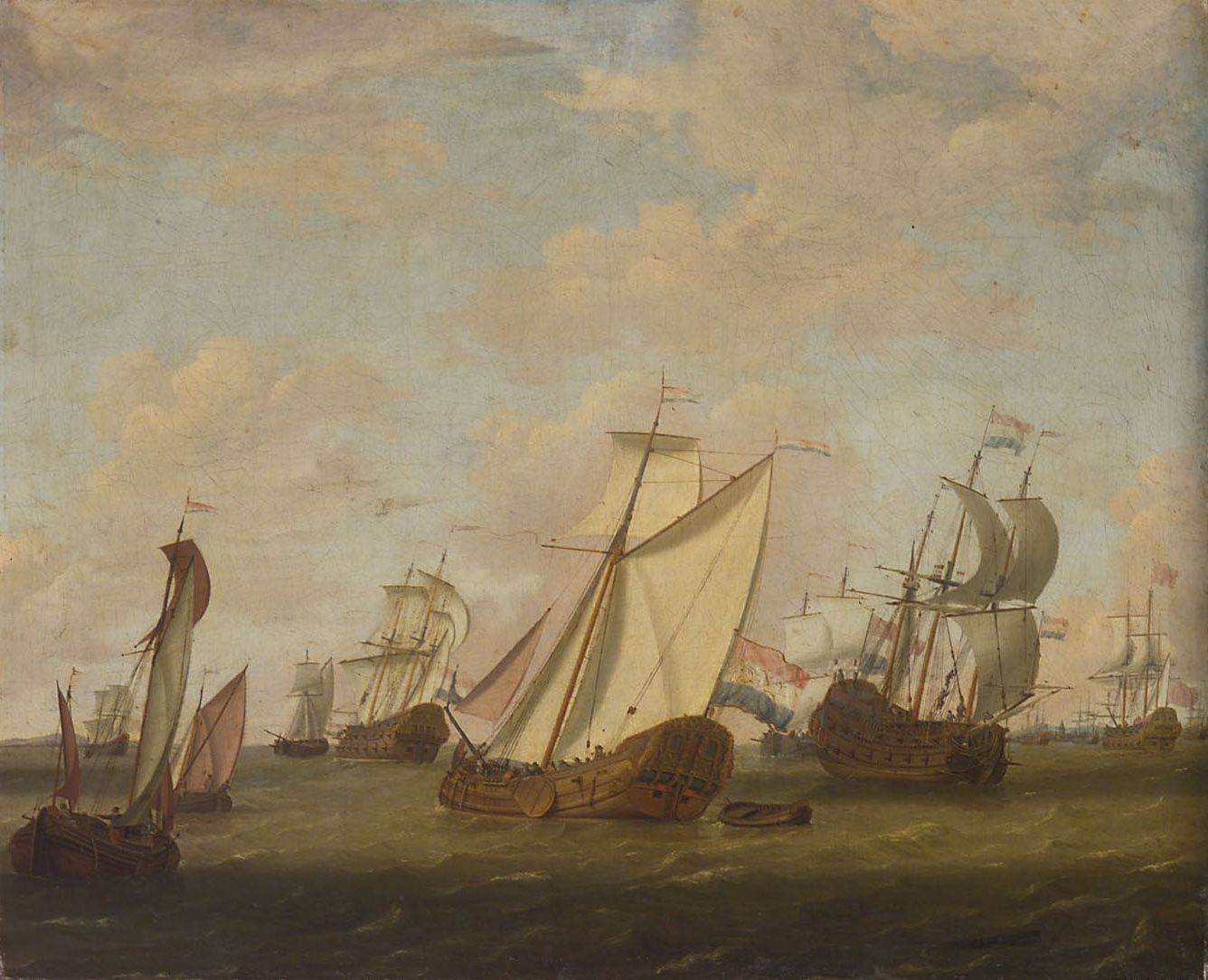Kriegsflotte in einer Brise, Adam Silo, 1700-1730