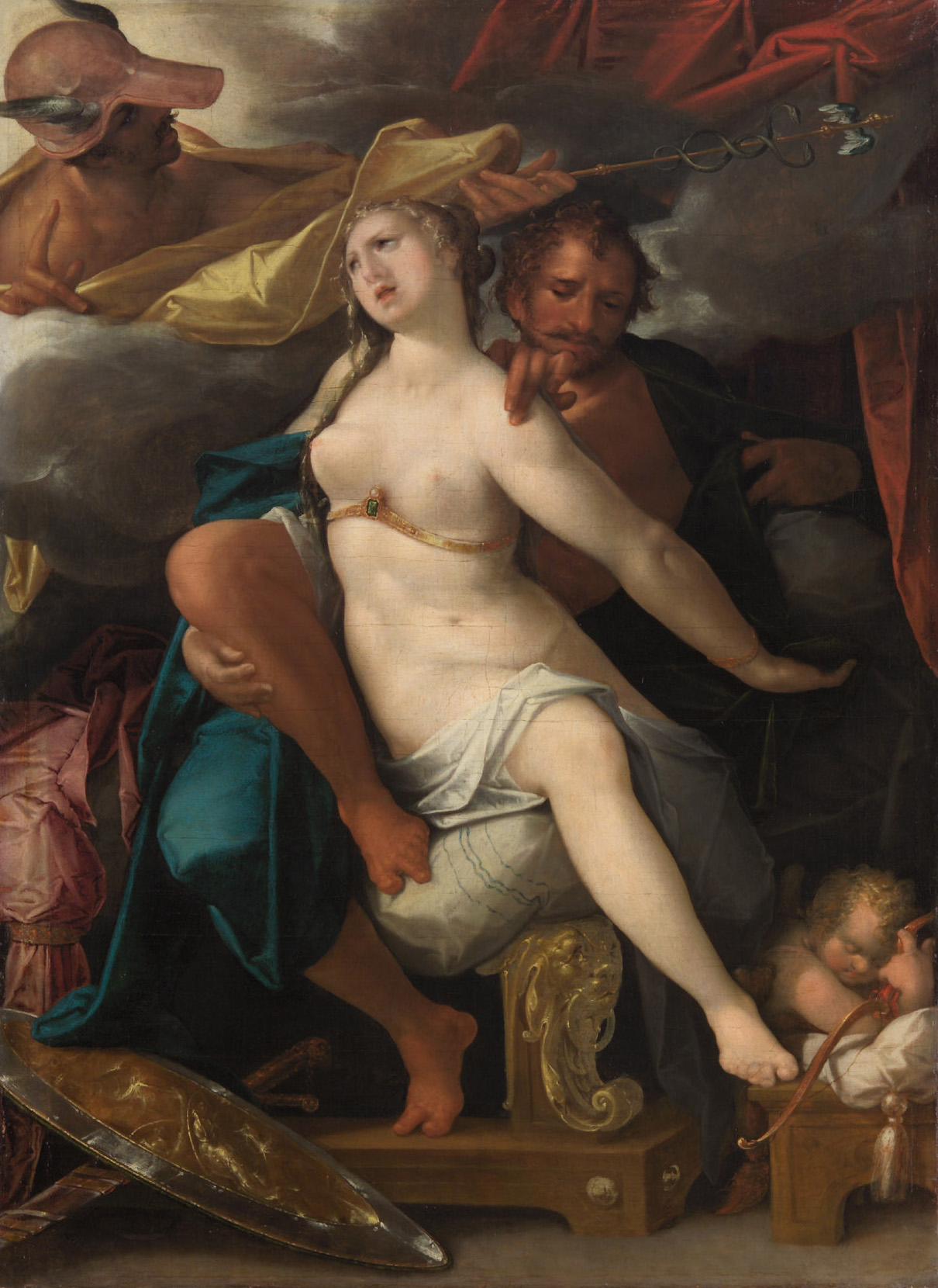 Venus und Mars, von Merkur gewarnt, Bartholomäus Spranger, 1586-1587