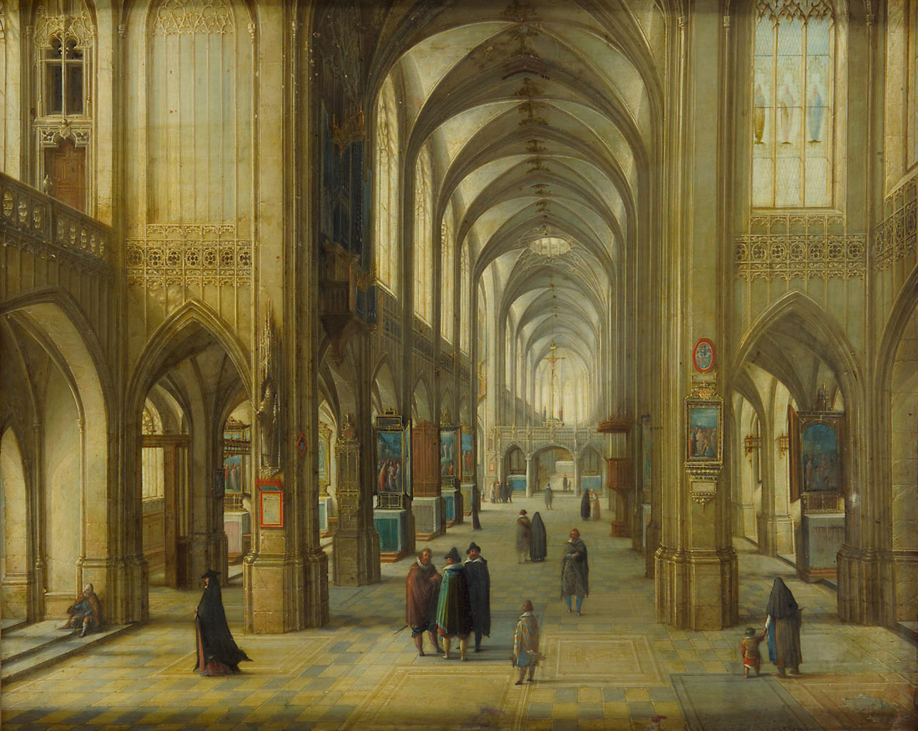 Inneres einer gotischen Kirche, Christoph Margraf, 1605