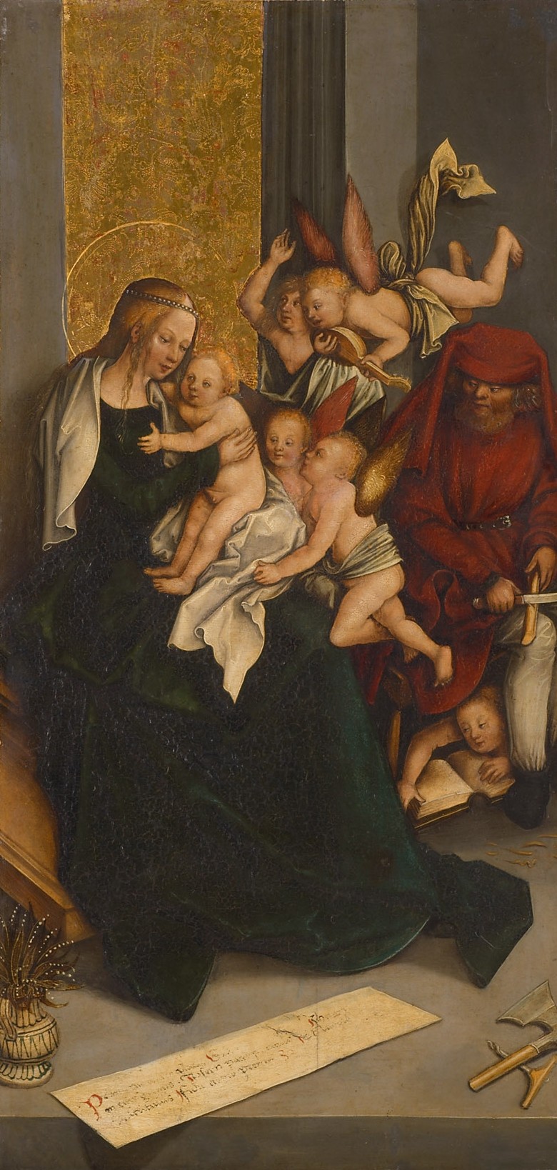 Heilige Familie mit Engeln, Bernhard Strigel, 1508-1512