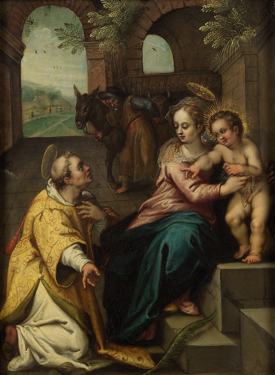 Heilige Familie mit Hl. Stephanus, Süddeutsch, 1585-1615