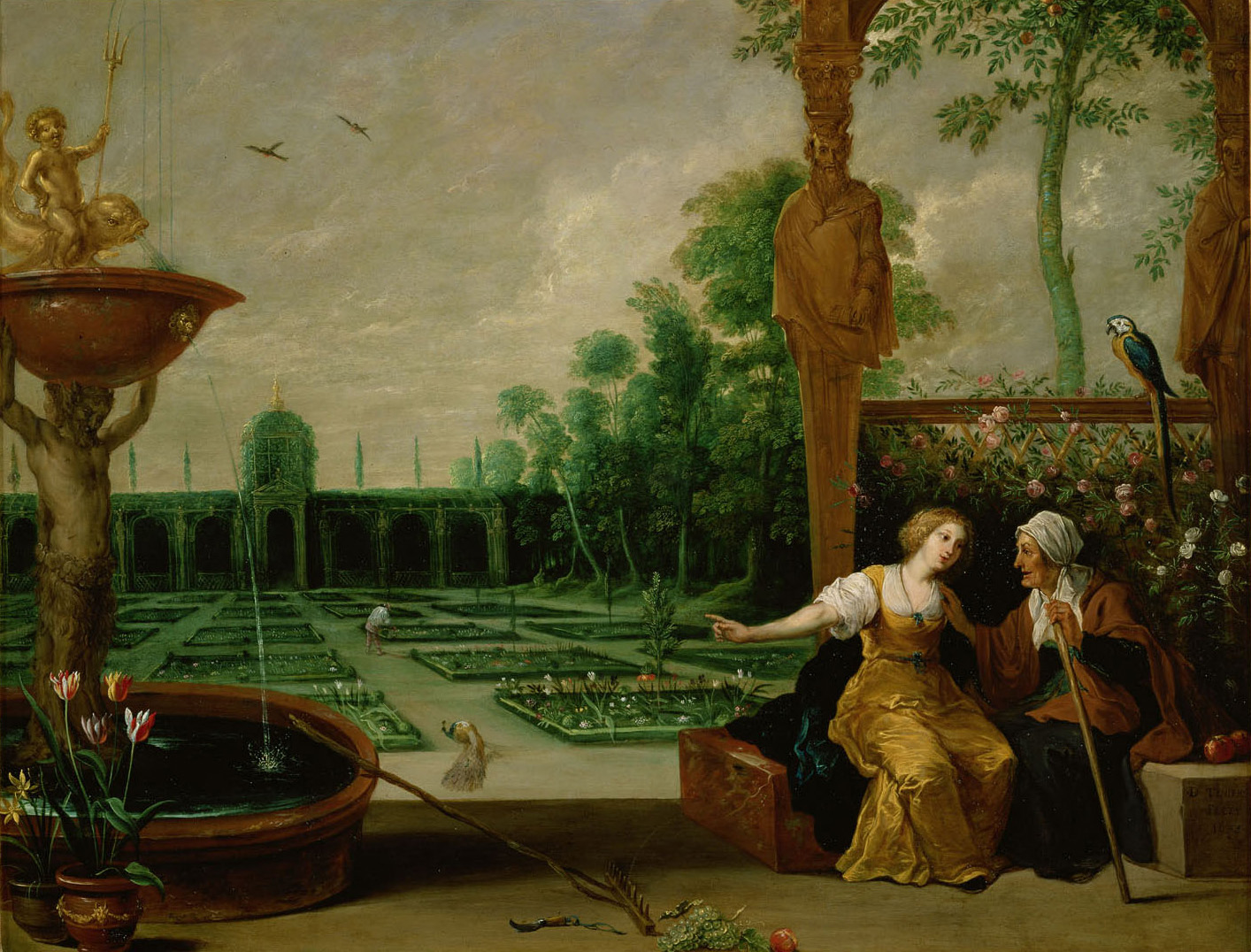 Vertumnus und Pomona, David Teniers d. Ä., 1638