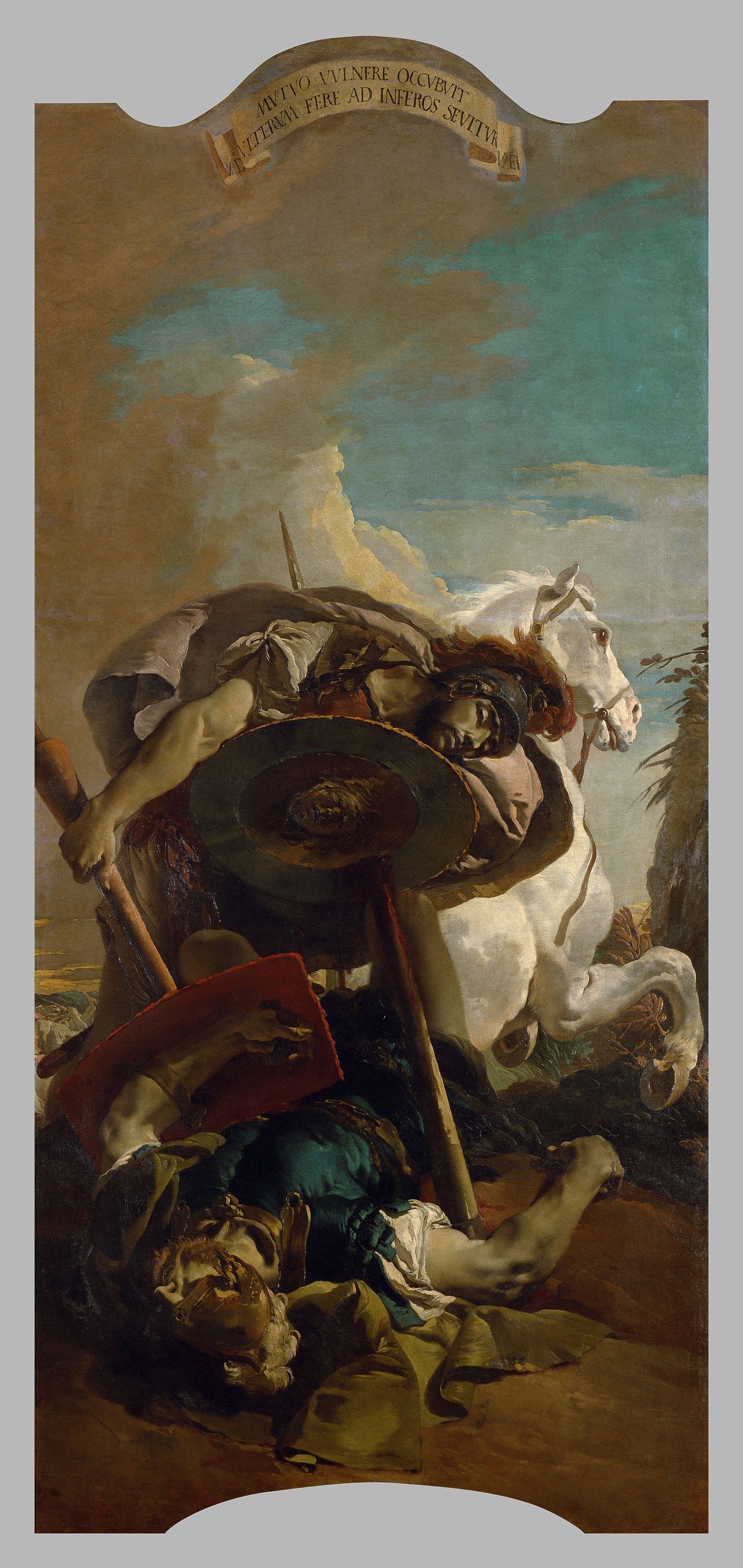 Tod des Konsuls L. J. Brutus im Zweikampf mit Aruns, Giambattista Tiepolo, 1728-1730