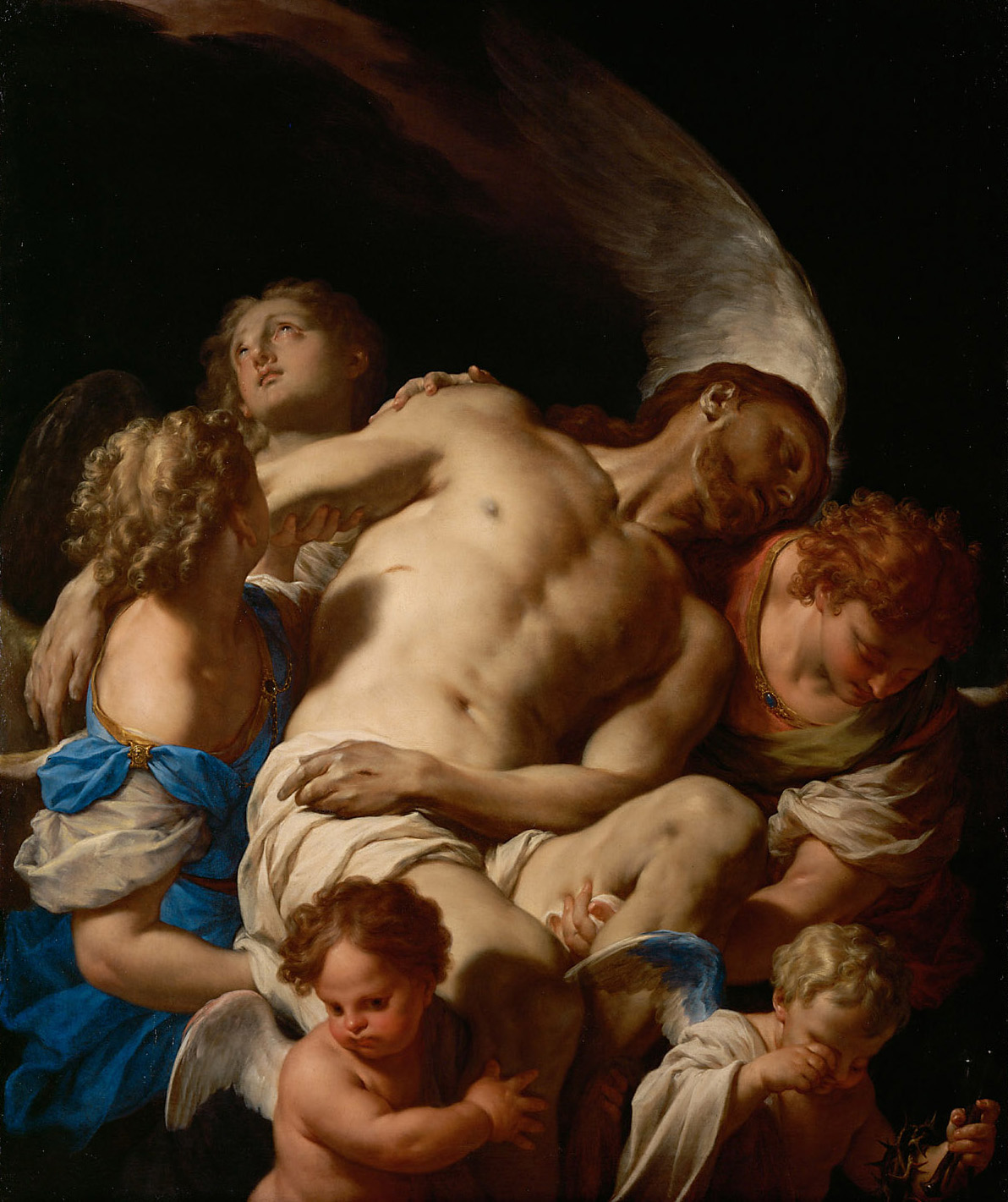Leichnam Christi, von Engeln gehalten, Francesco Trevisani, 1705-1710