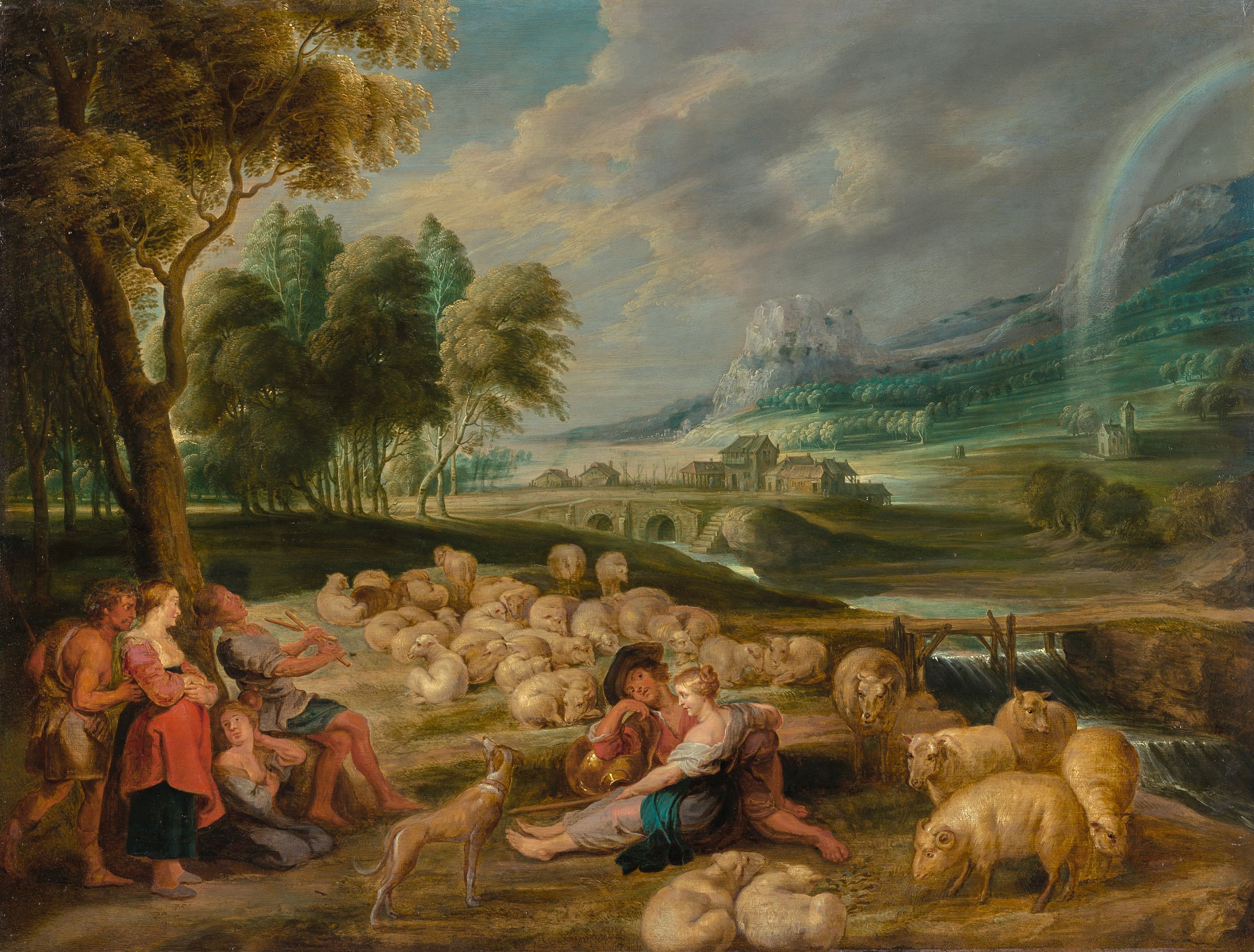 Landschaft mit Regenbogen, Lucas van Uden, 1633-1637