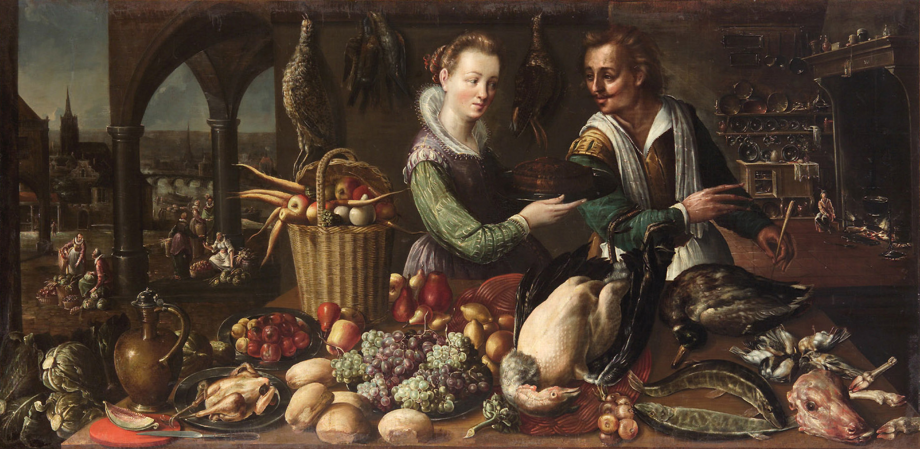 Küchenstück, Frederik I. van Valckenborch, 1600-1610