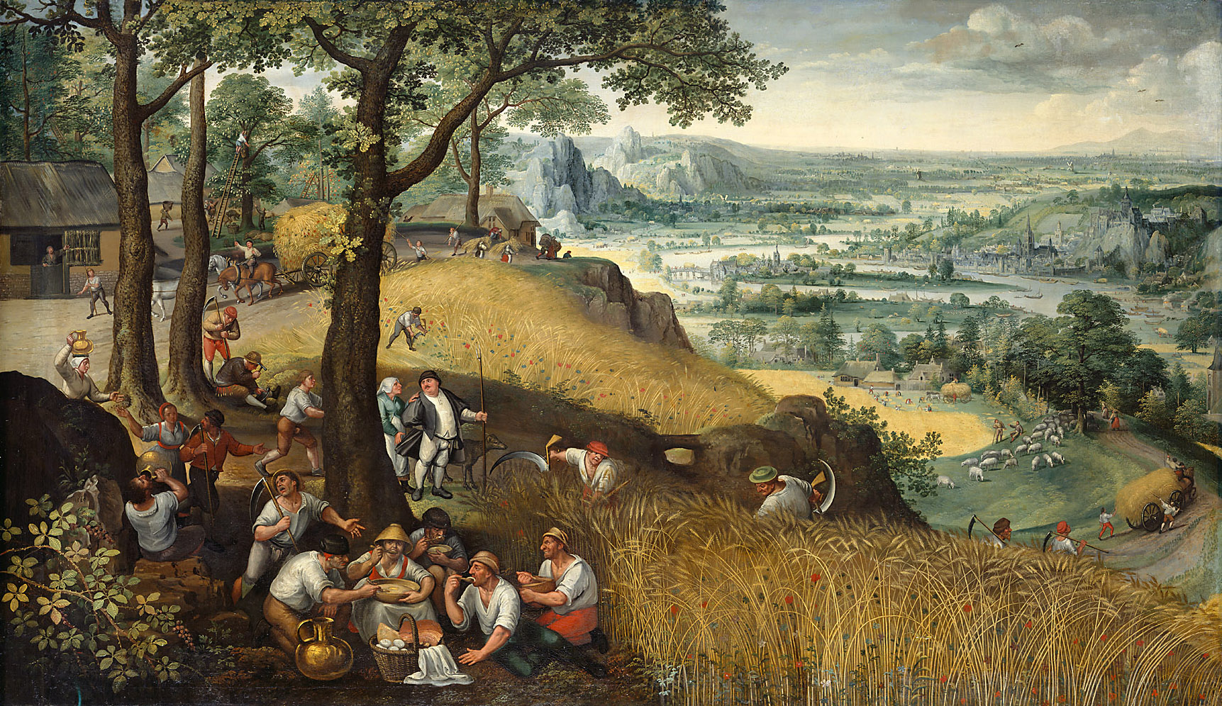 Sommerlandschaft (Juli oder August), Lucas I. van Valckenborch, 1585
