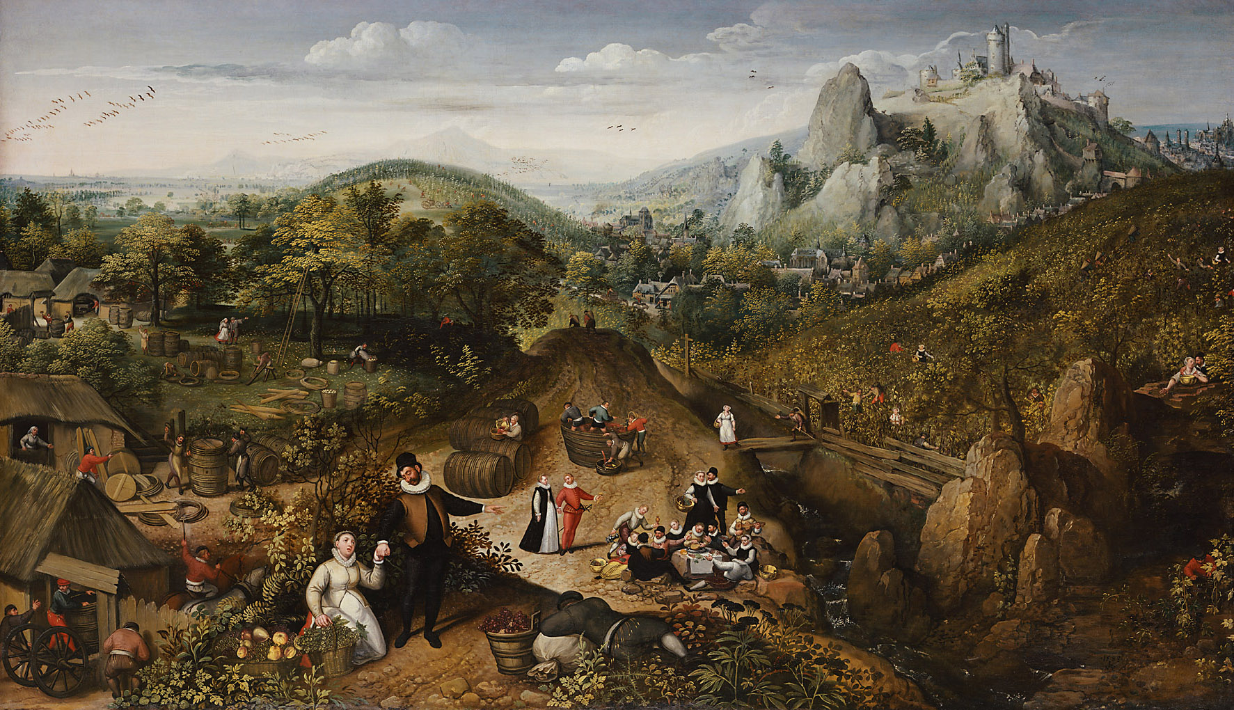 Herbstlandschaft (Oktober), Lucas I. van Valckenborch, 1585