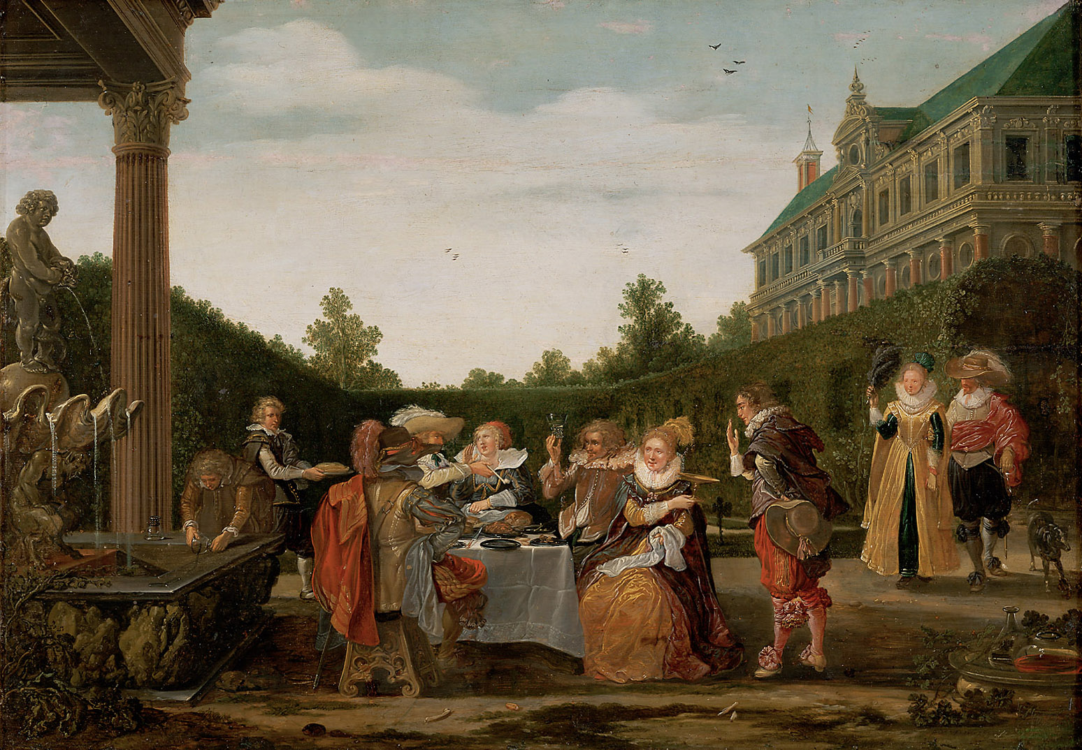 Festmahl im Schlosspark, Bartholomäus van Bassen, 1624