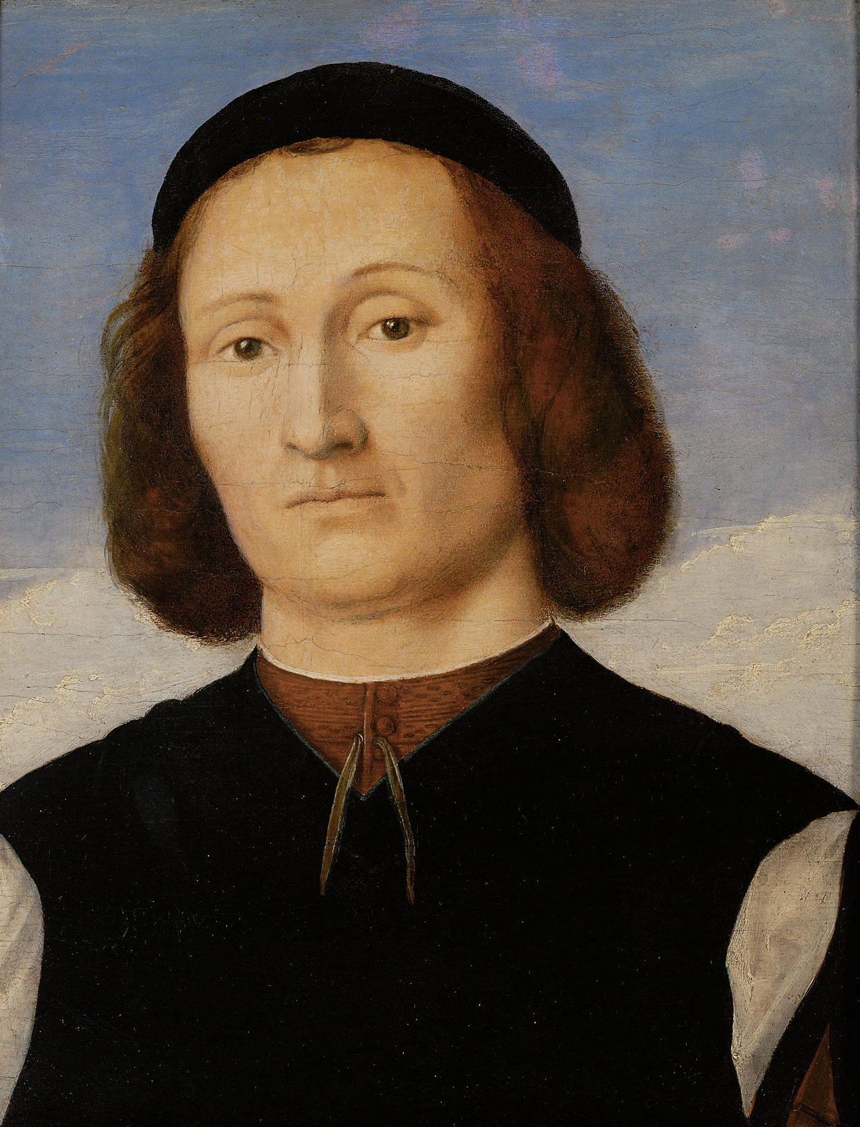 Bildnis eines Mannes mit schwarzer Kappe, Venezianisch, 1485-1515