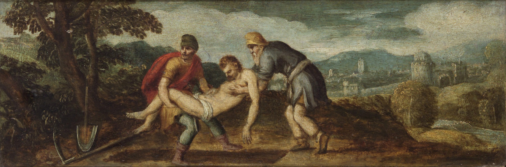 Der alte Tobias begräbt die Juden in Ninive, Venezianisch, 1540-1560