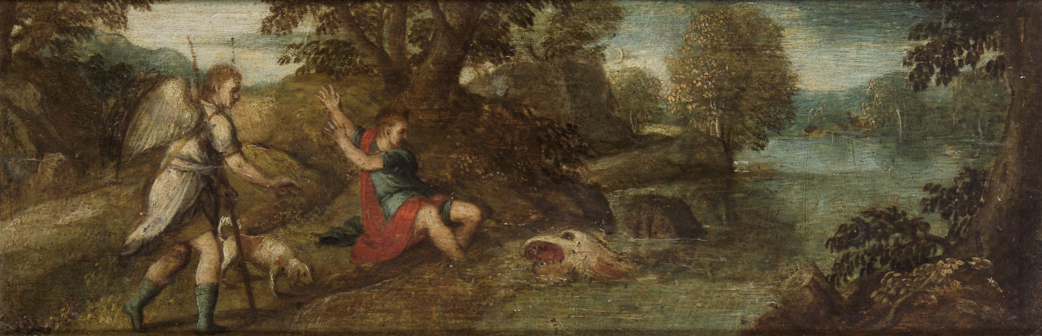 Tobias wird vom Fisch bedroht, Venezianisch, 1540-1560