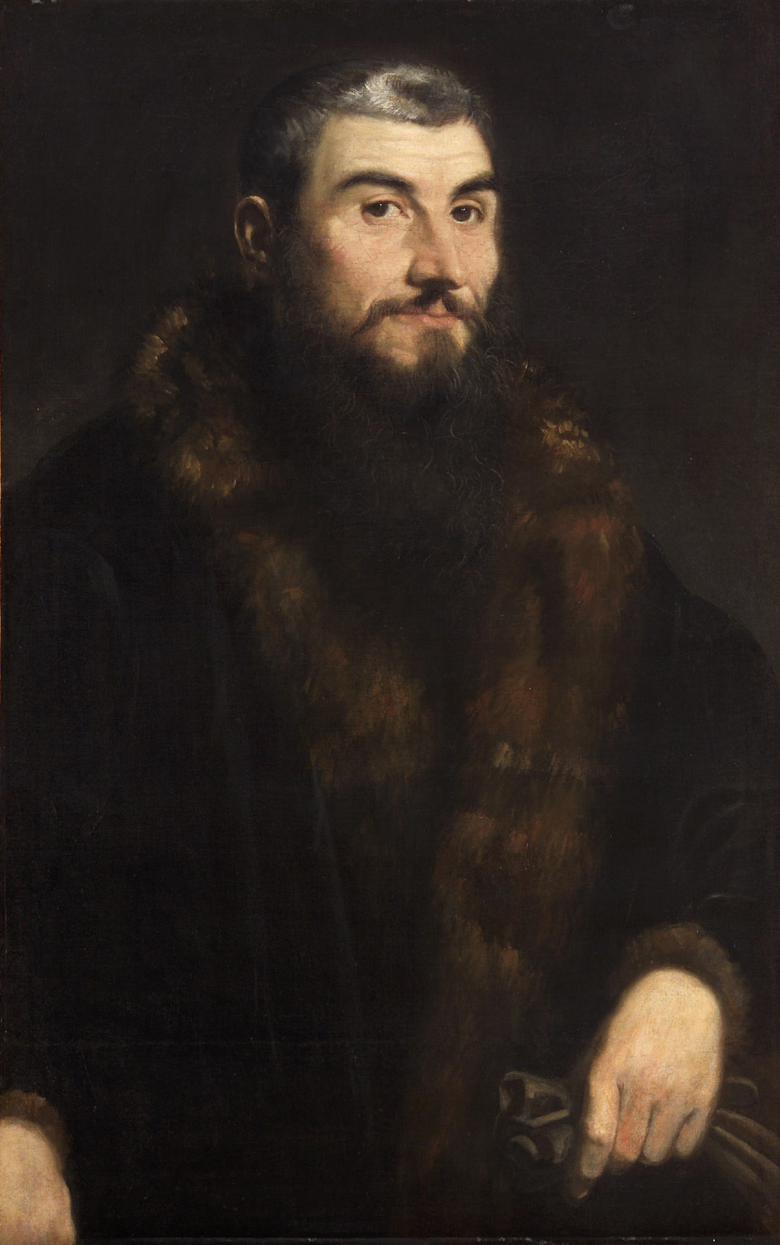 Bildnis eines Mannes im Pelz, mit Handschuhen, Venezianisch, 1555-1585