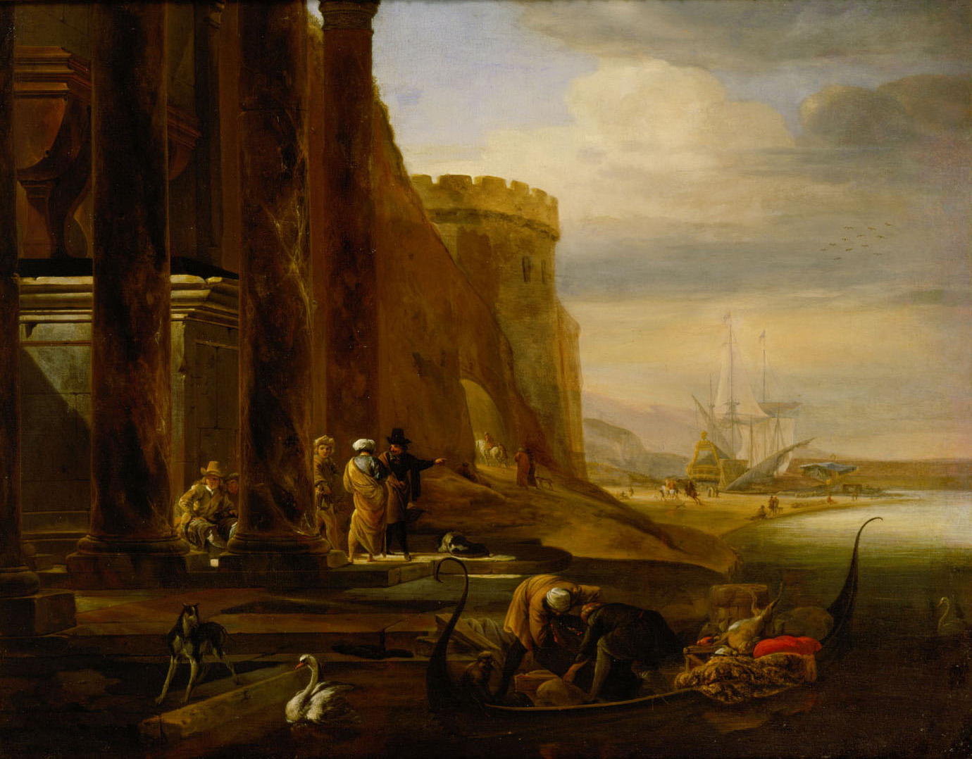 Italienischer Seehafen, Jan Weenix, 1675-1700