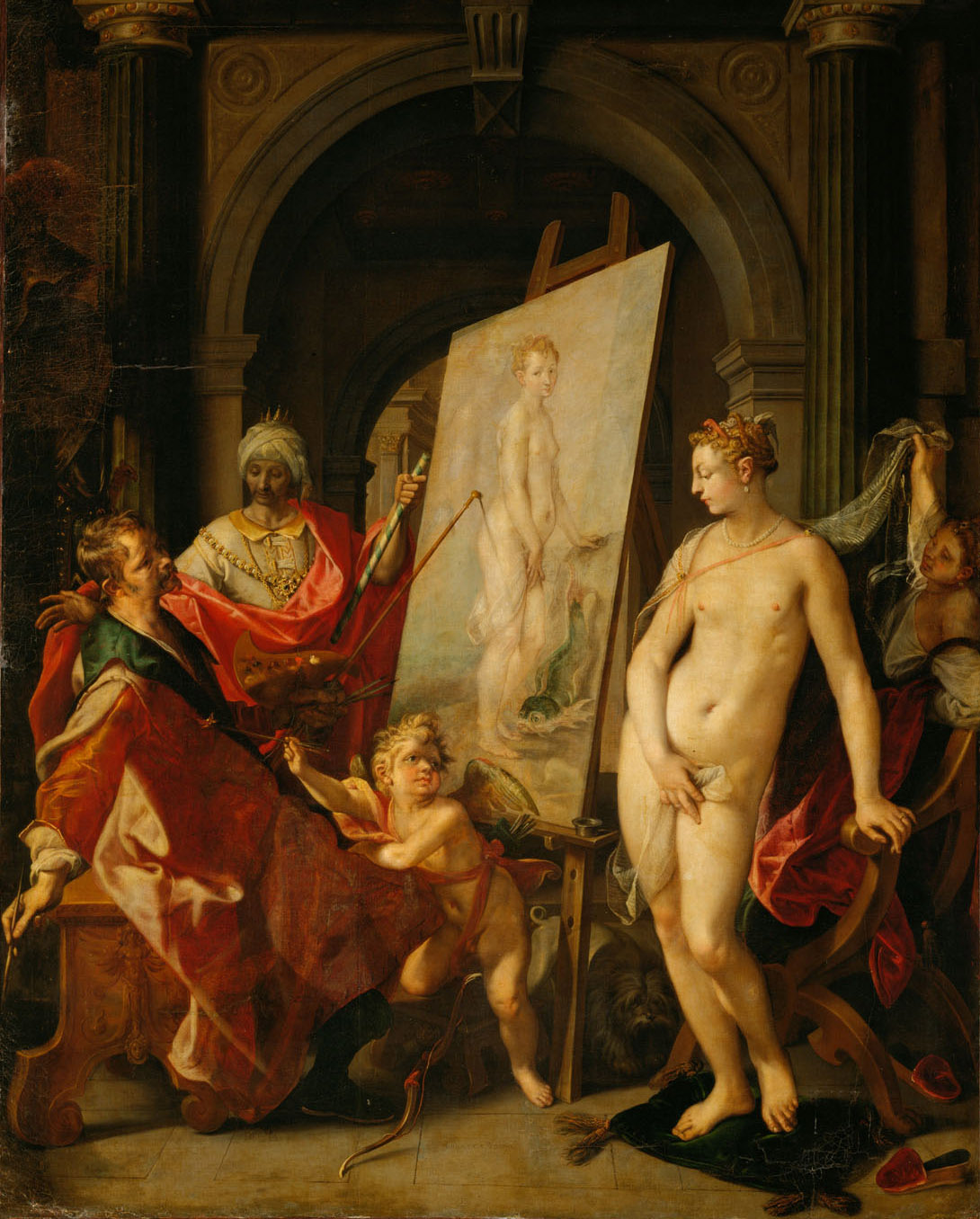 Apelles malt Kampaspe, Jodocus a Winghe, 1595-1605