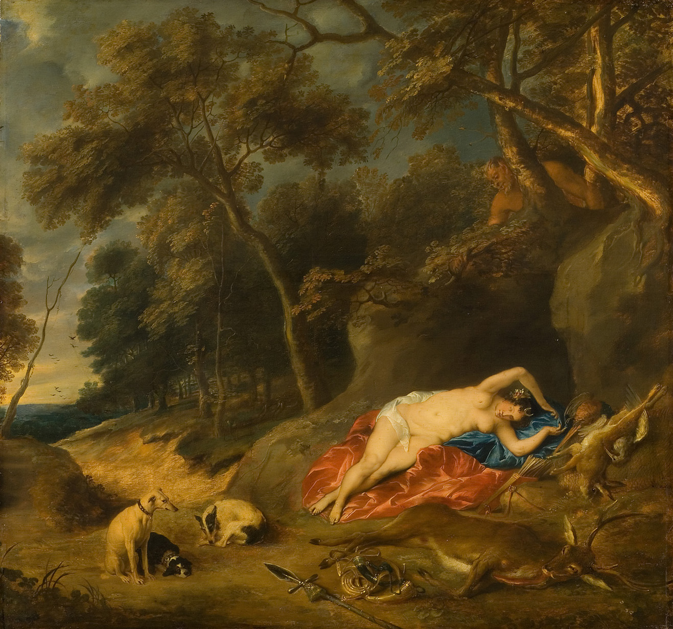 Landschaft mit Rast der Diana, Frans Wouters, 1640-1650