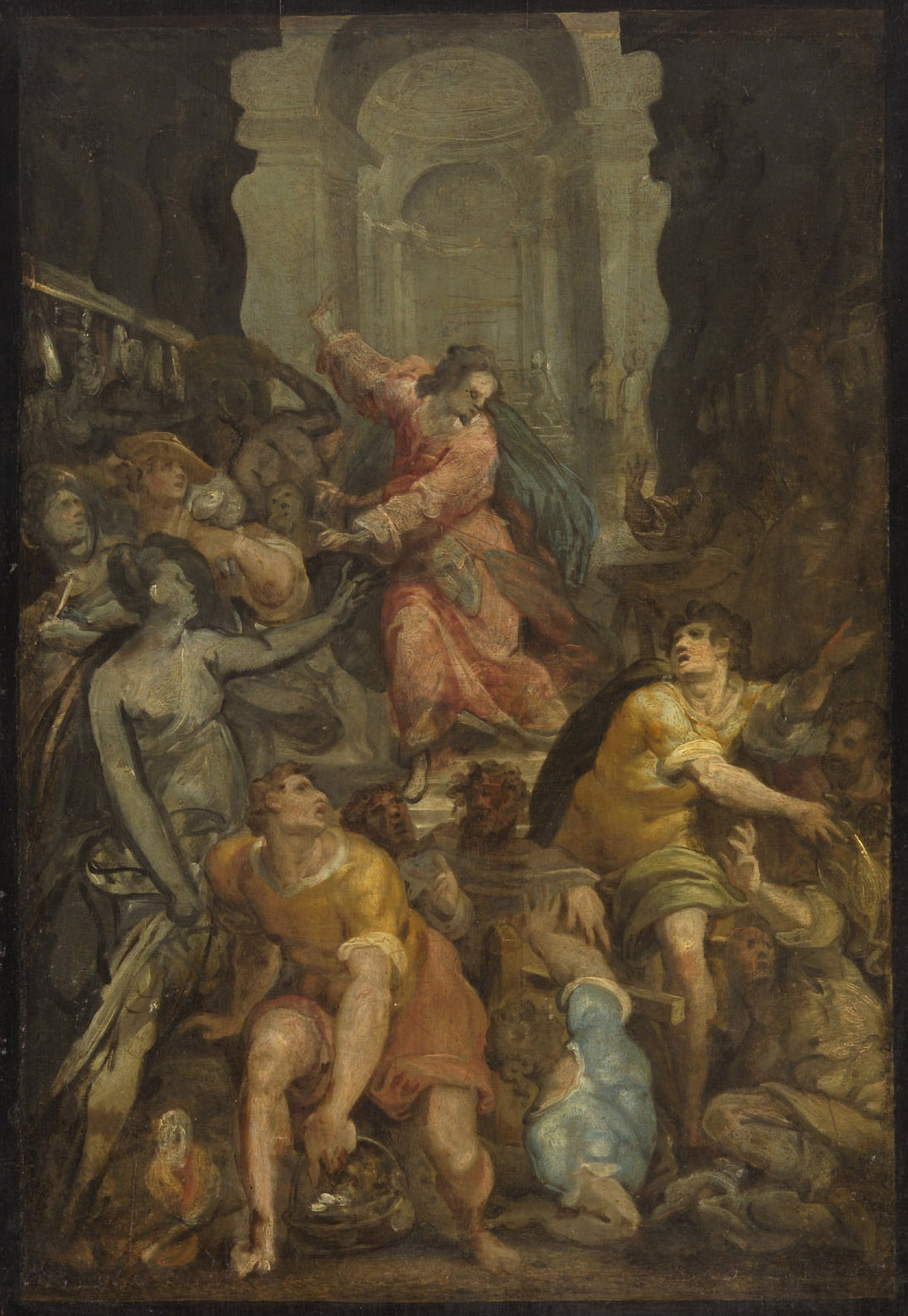 Christus vertreibt die Händler aus dem Tempel (?), Jacopo Zucchi, 1587-1588