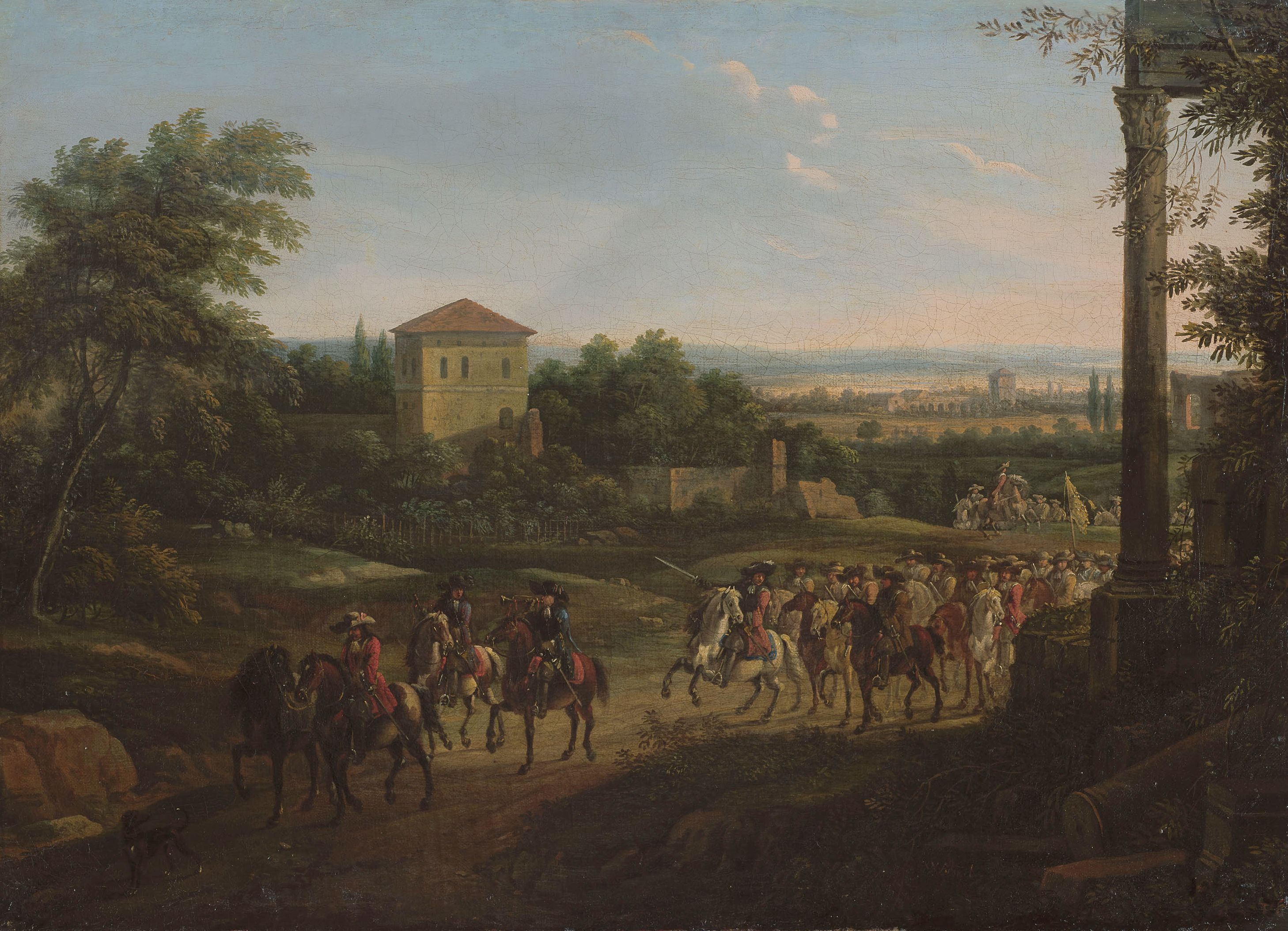 Landschaft mit Reitern, Willem van Bemmel, 1650-1700